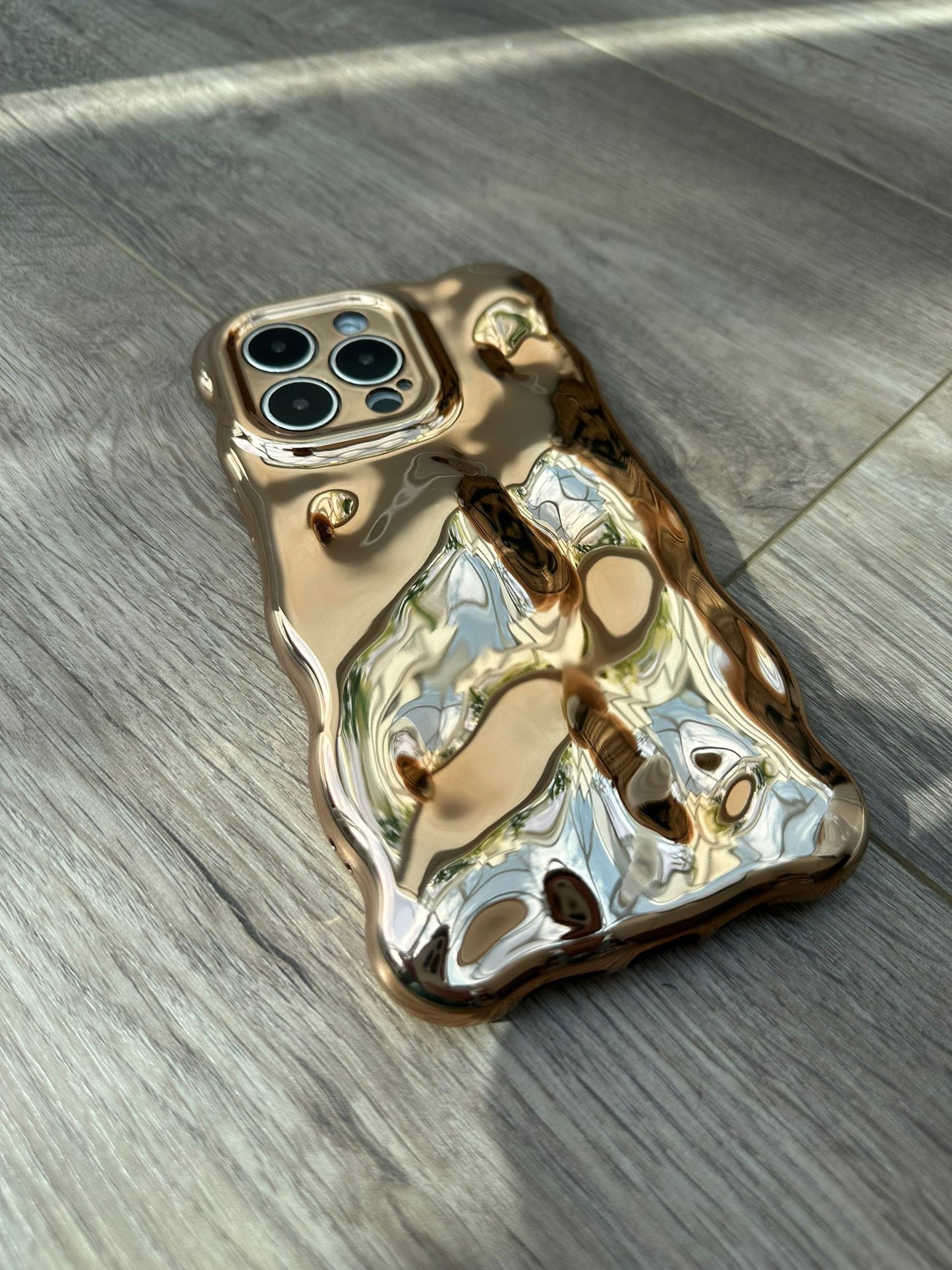 3D Bubble Bliss Metallic Gold Phone Case