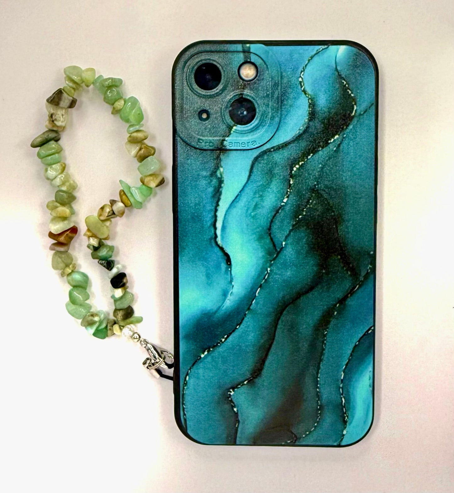 Green Aventurine Crystal Phone Wrist Strap