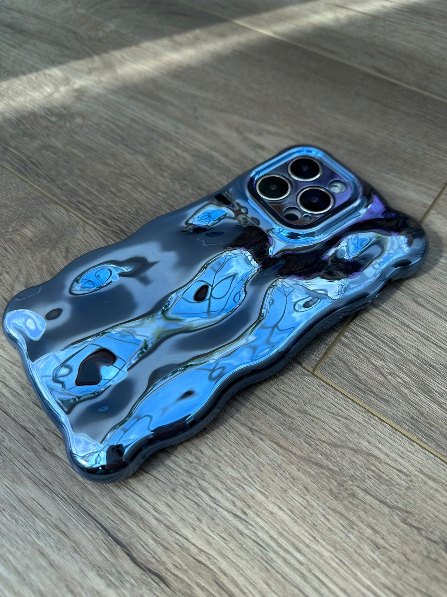 3D Bubble Bliss Metallic Blue Phone Case