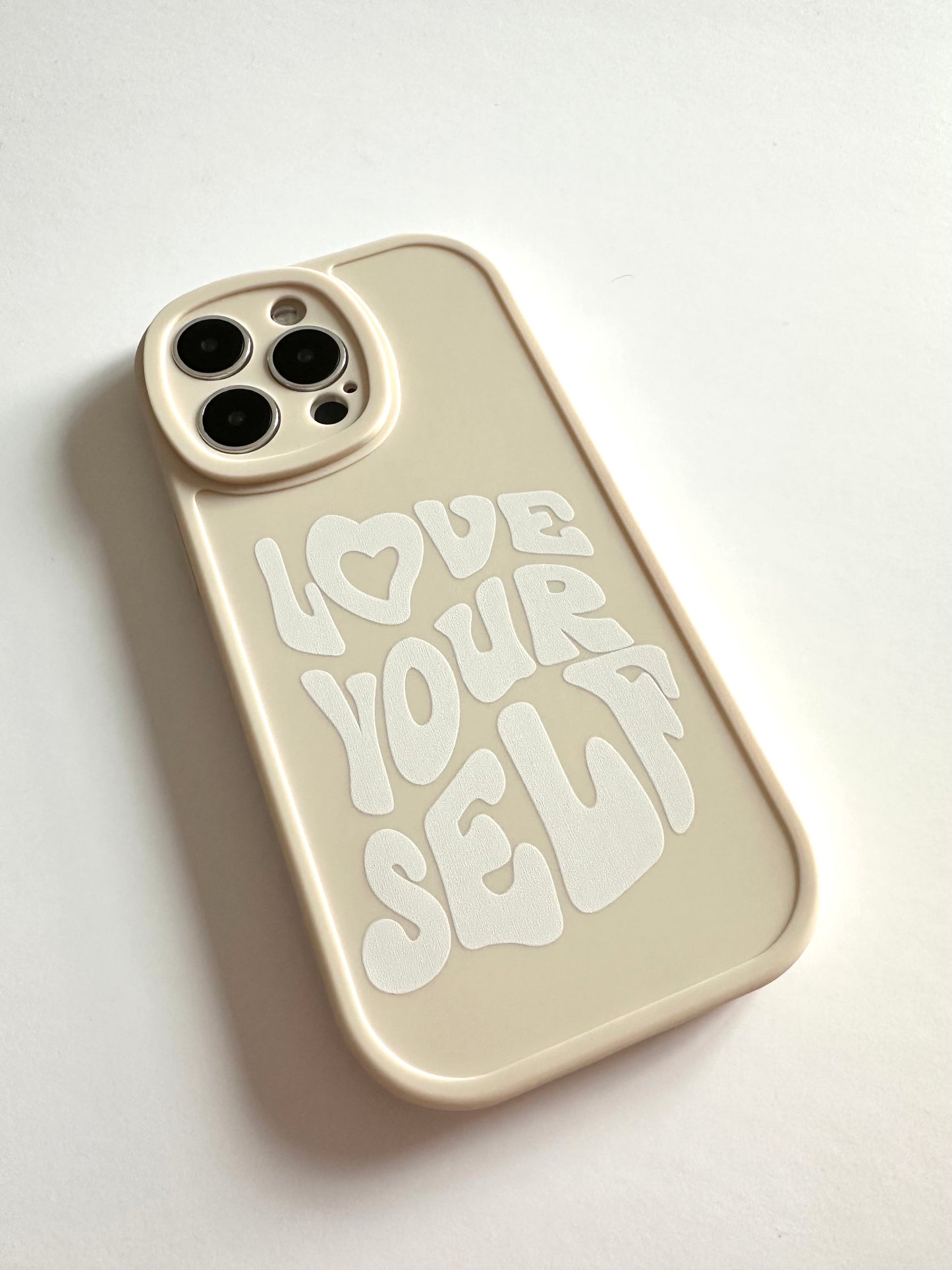 "Love Yourself” Cream Phone Case