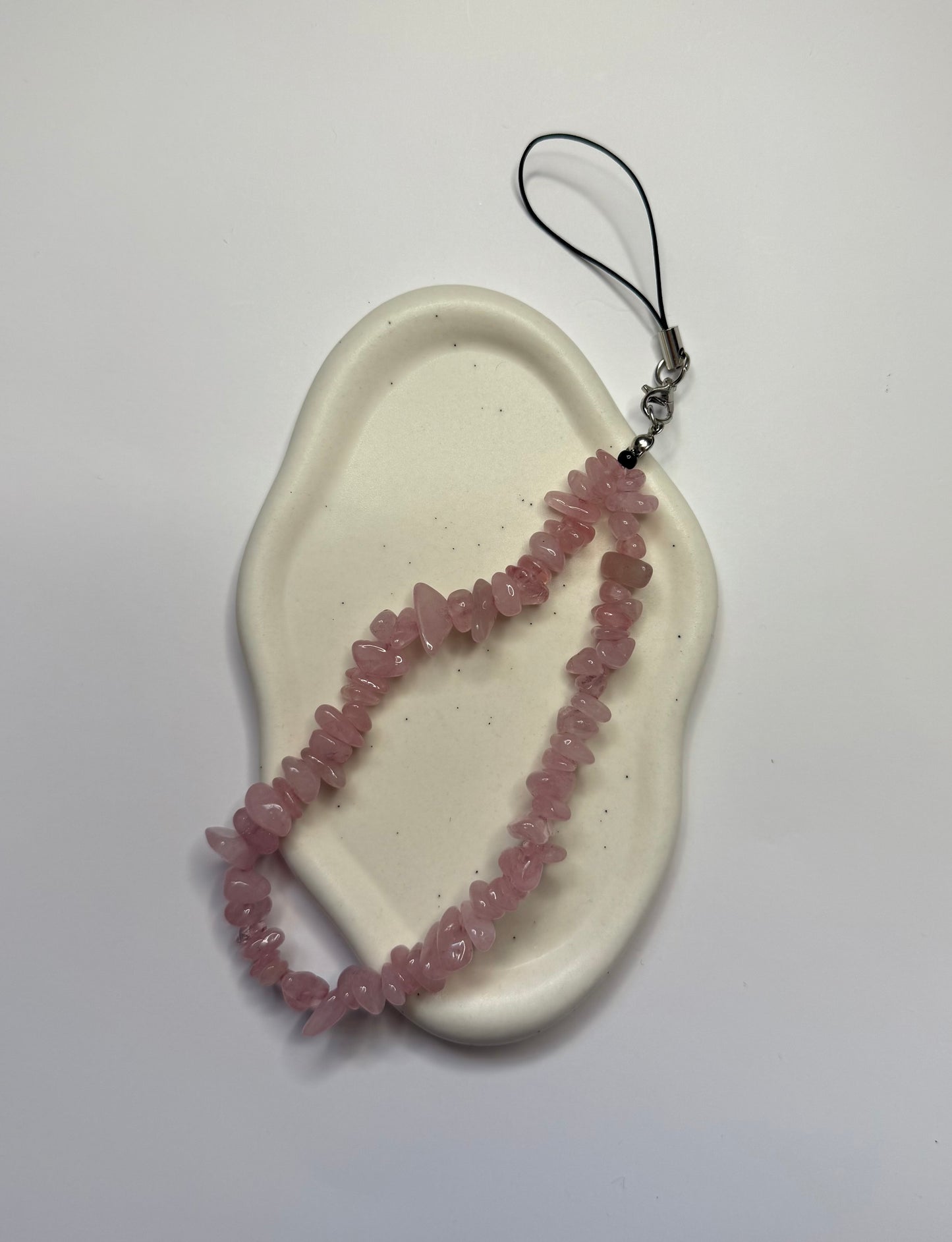 Pink Quartz Crystal Phone Wrist Strap