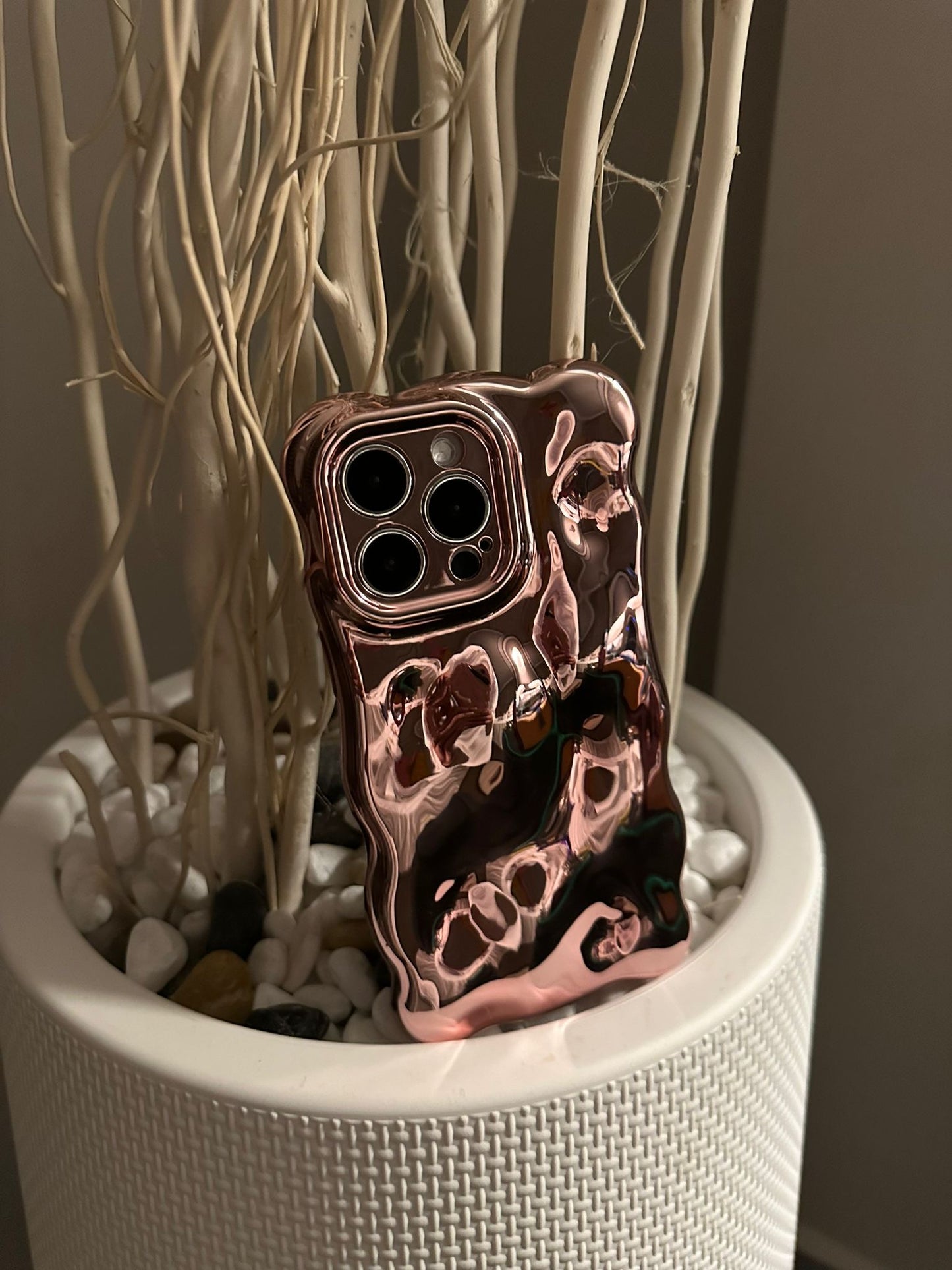 3D Bubble Bliss Metallic Rose Gold Phone Case