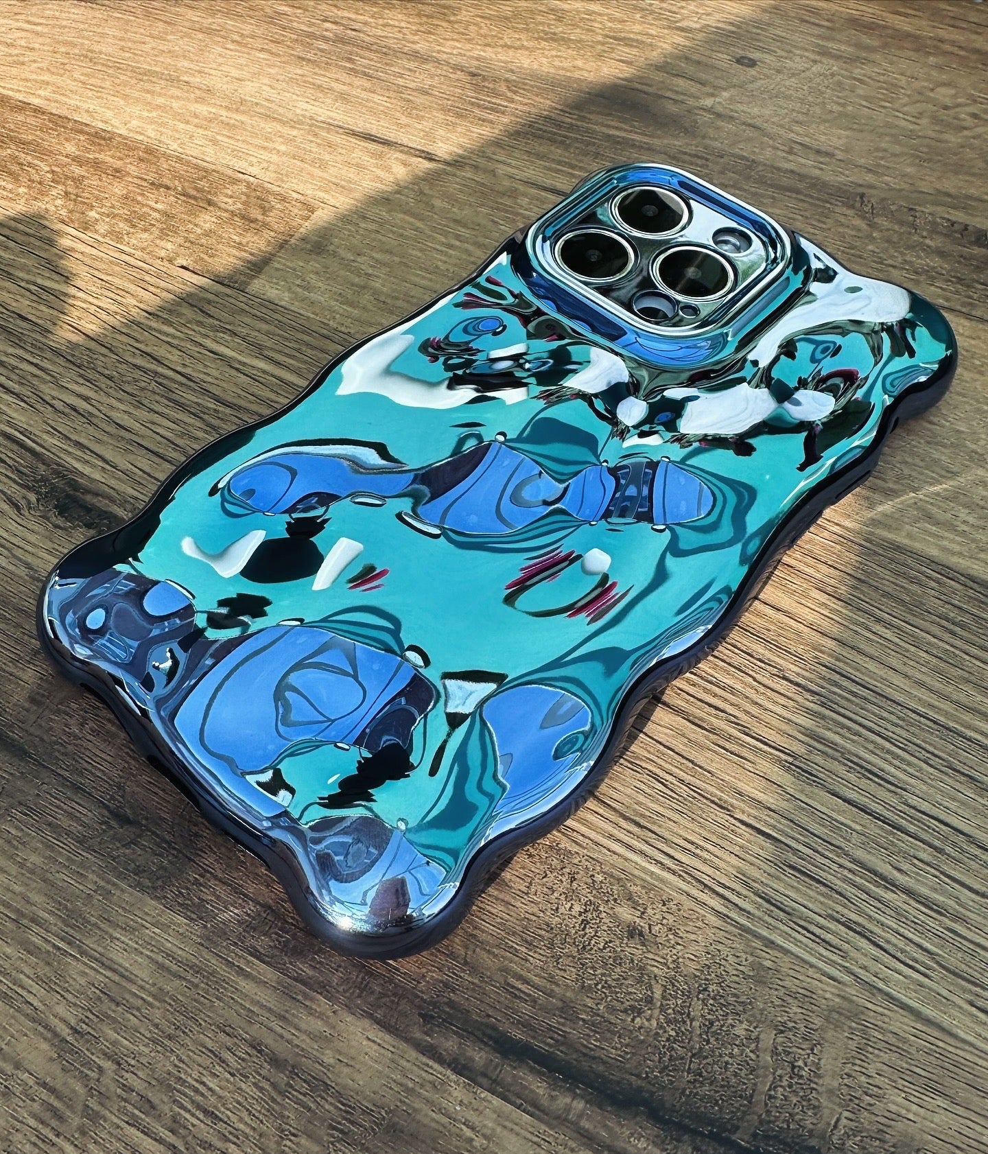 3D Bubble Bliss Metallic Blue Phone Case