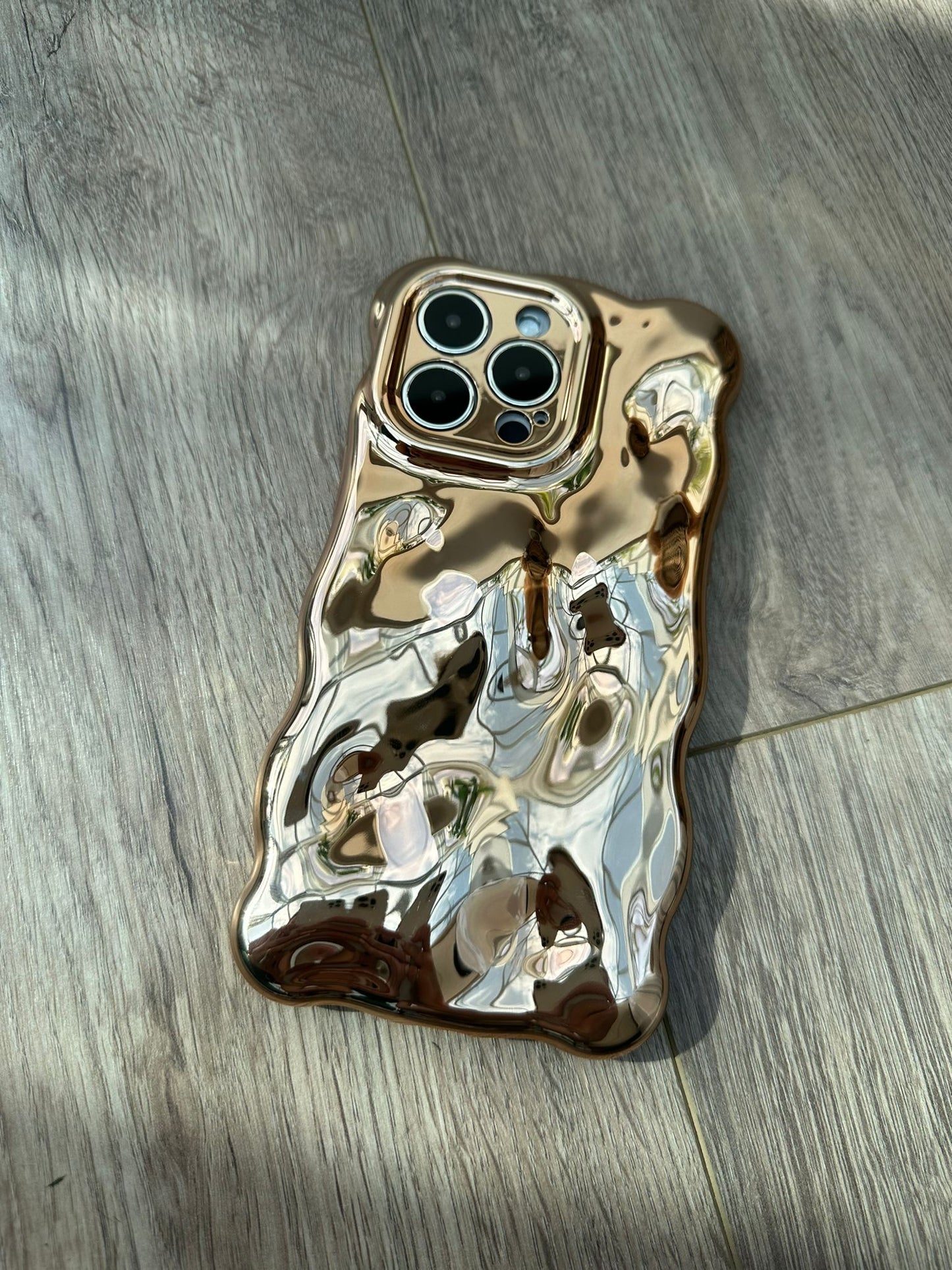 3D Bubble Bliss Metallic Gold Phone Case