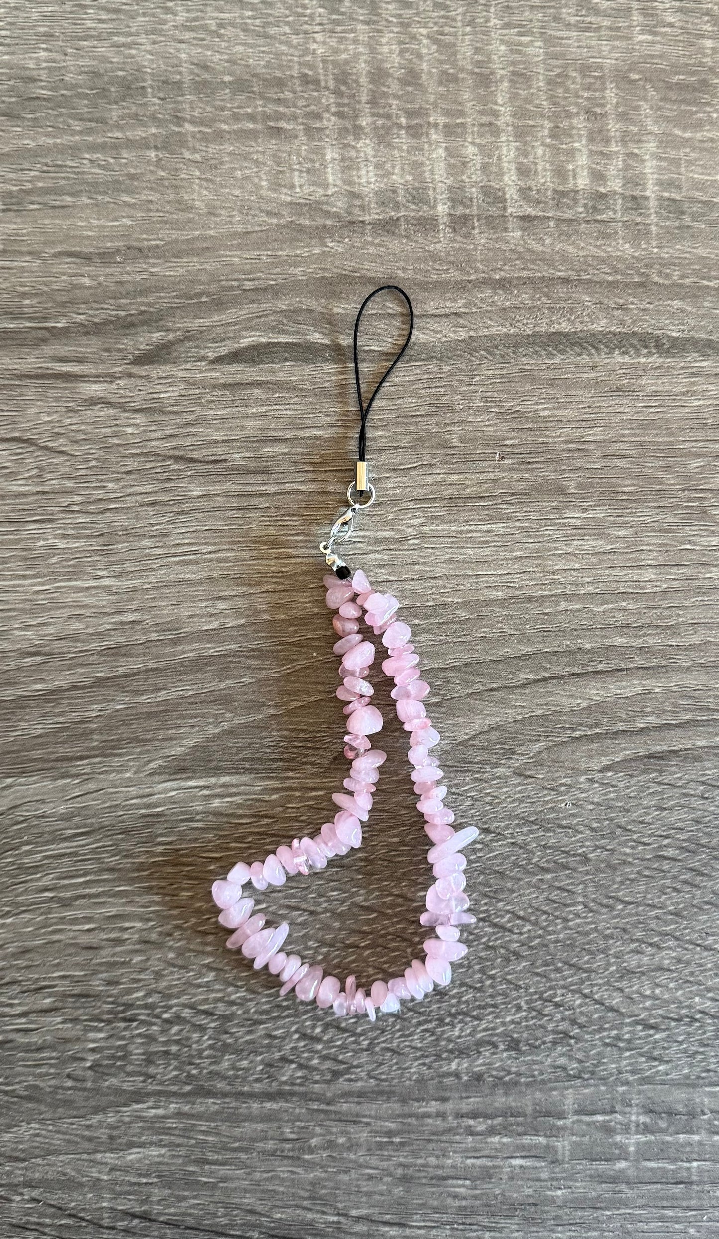 Pink Quartz Crystal Phone Wrist Strap
