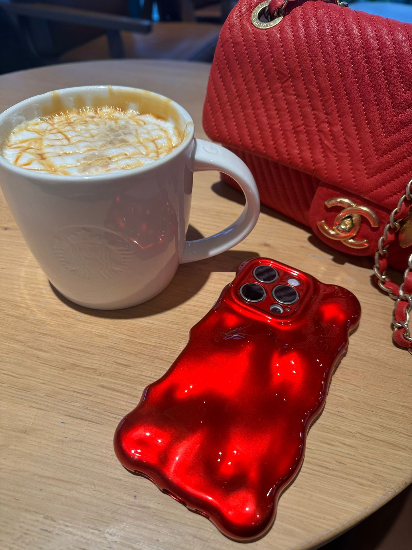 3D Bubble Bliss Metallic Red Phone Case