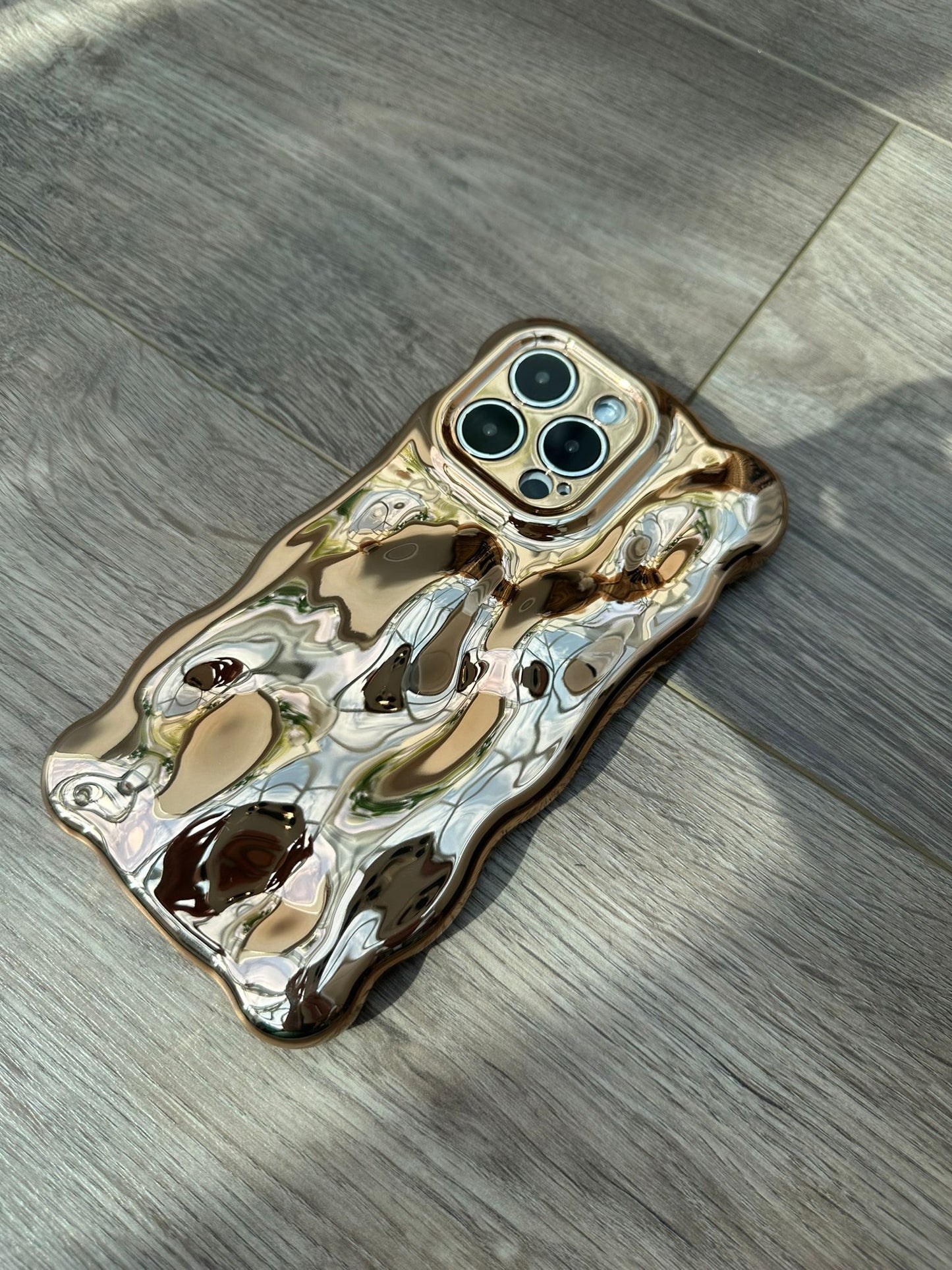 3D Bubble Bliss Metallic Gold Phone Case