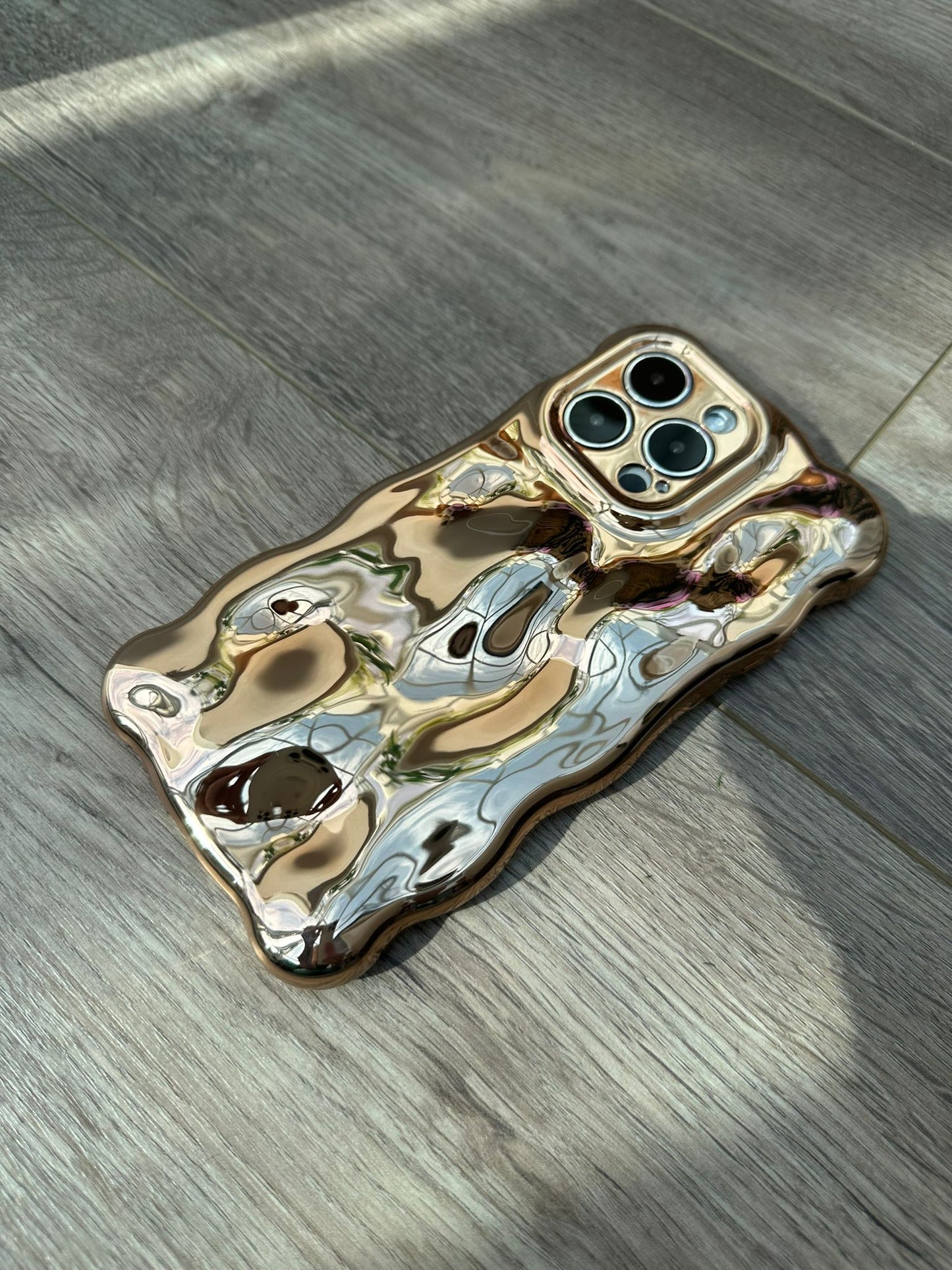 3D Bubble Bliss Metallic Gold Phone Case