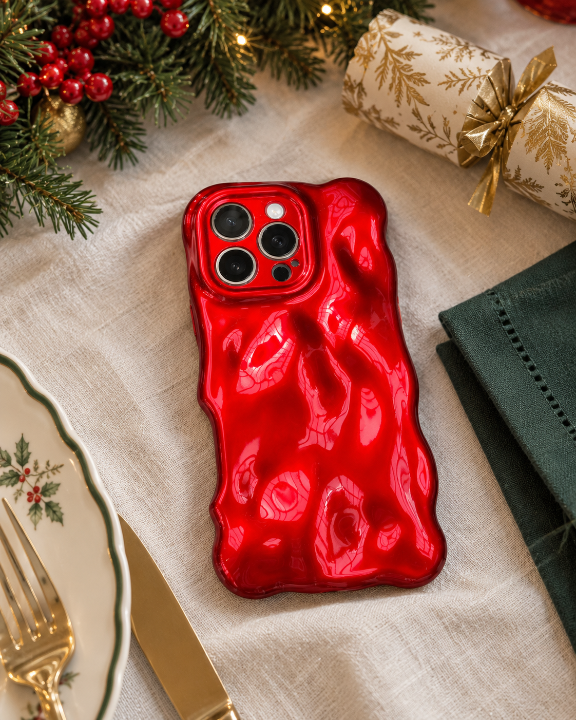 Red Bauble Bubble iPhone Case