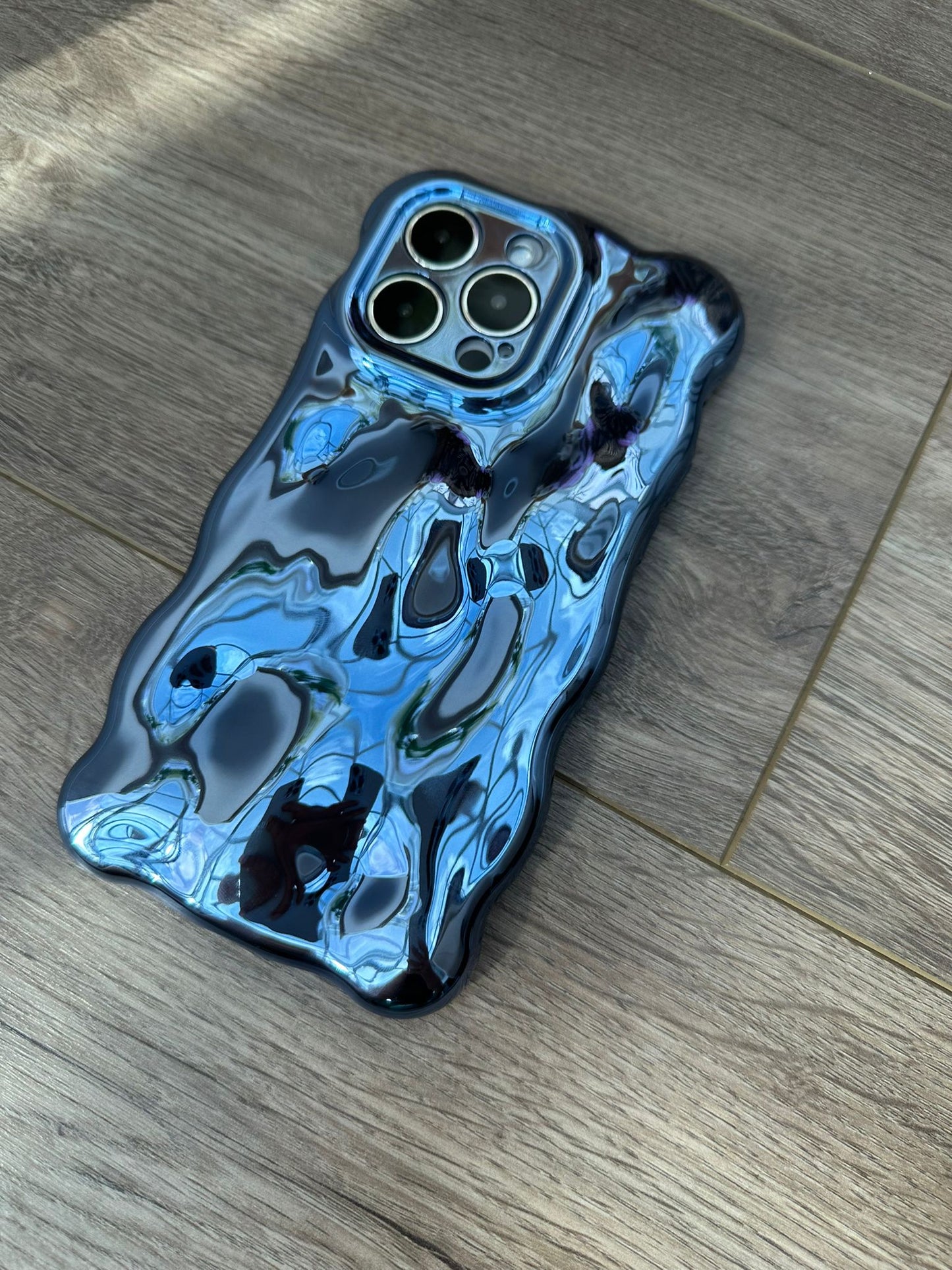 3D Bubble Bliss Metallic Blue Phone Case