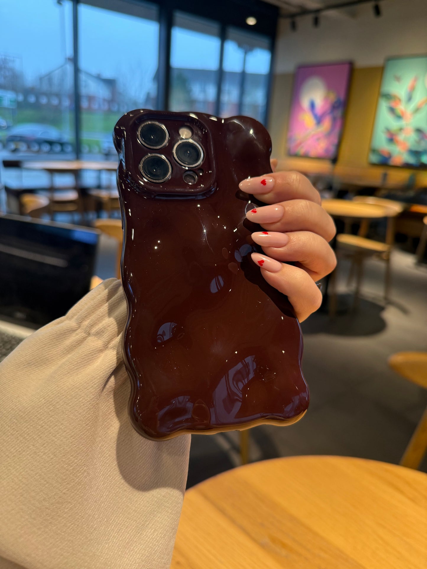 3D Bubble Bliss Burgundy Phone Case