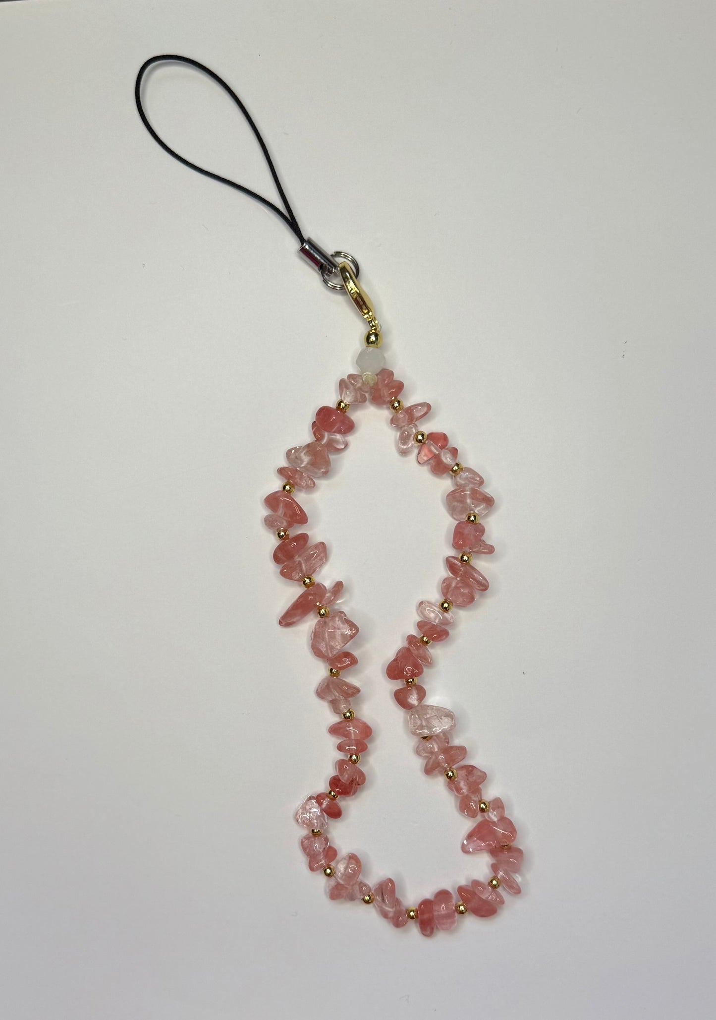 Strawberry Quartz Crystal Phone Wrist Strap