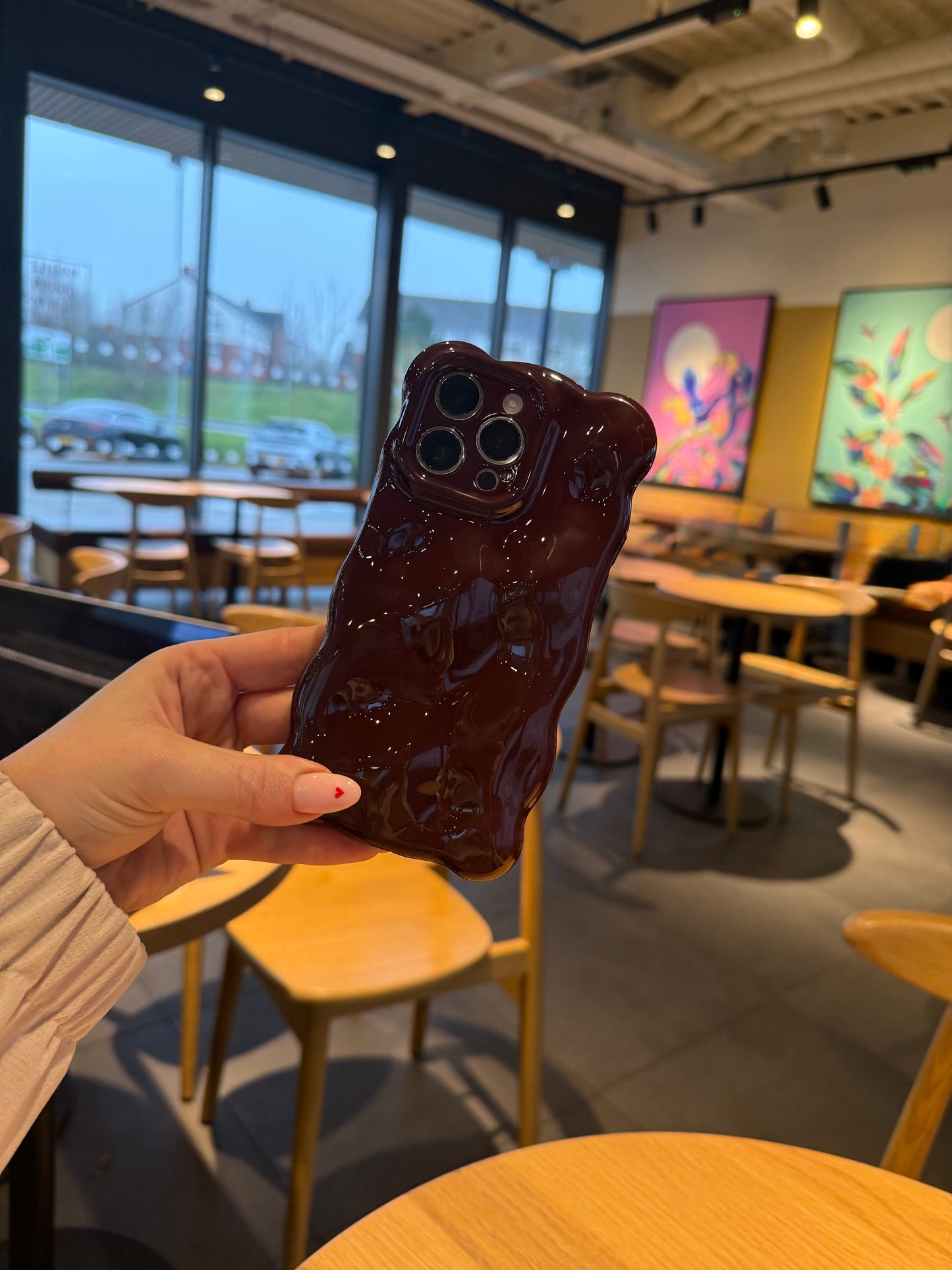 3D Bubble Bliss Burgundy Phone Case