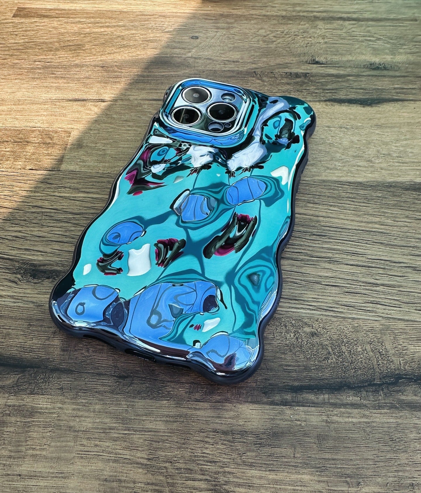 3D Bubble Bliss Metallic Blue Phone Case