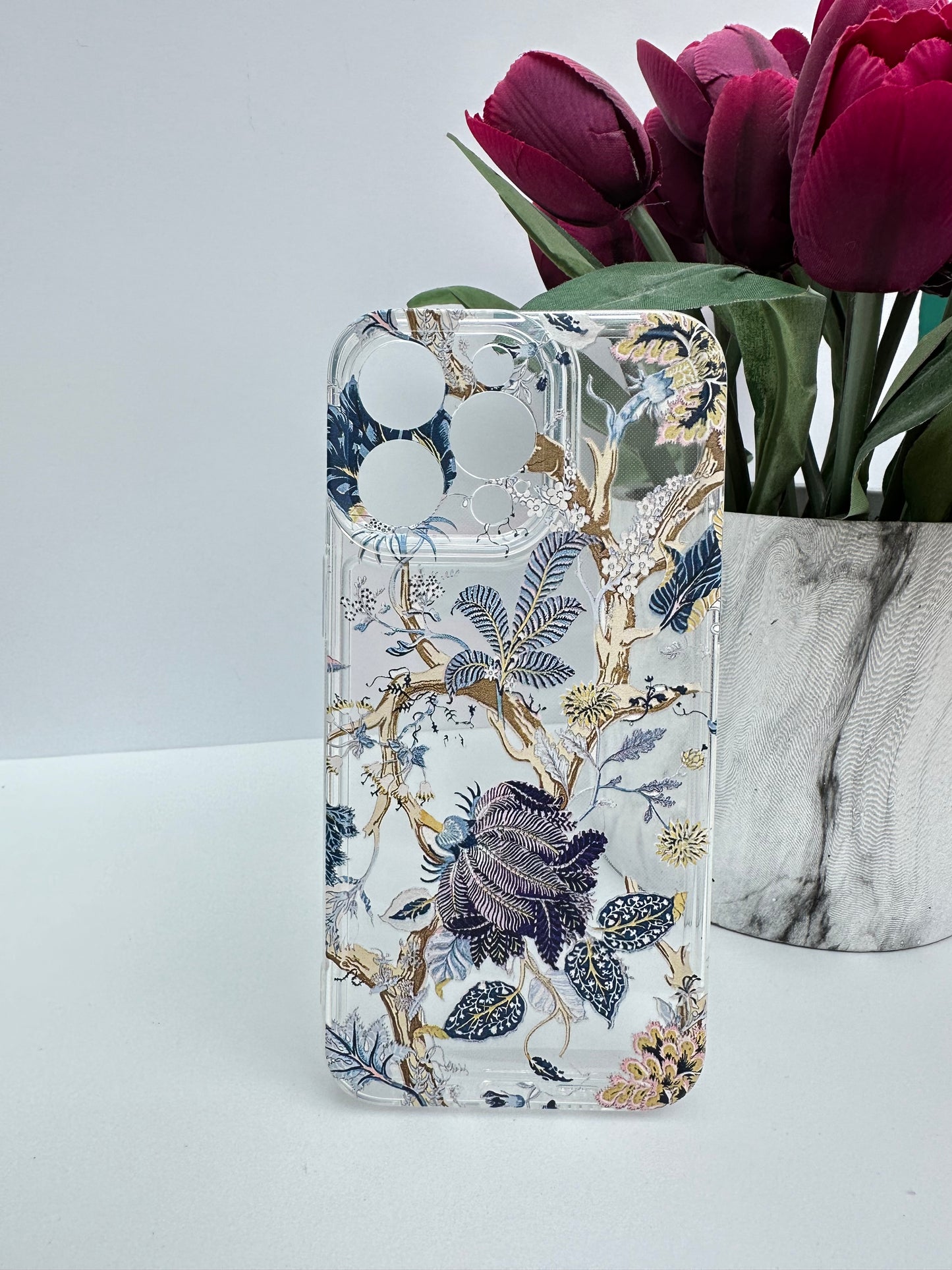 Blue Shell Leaf Tree Clear Phone Case