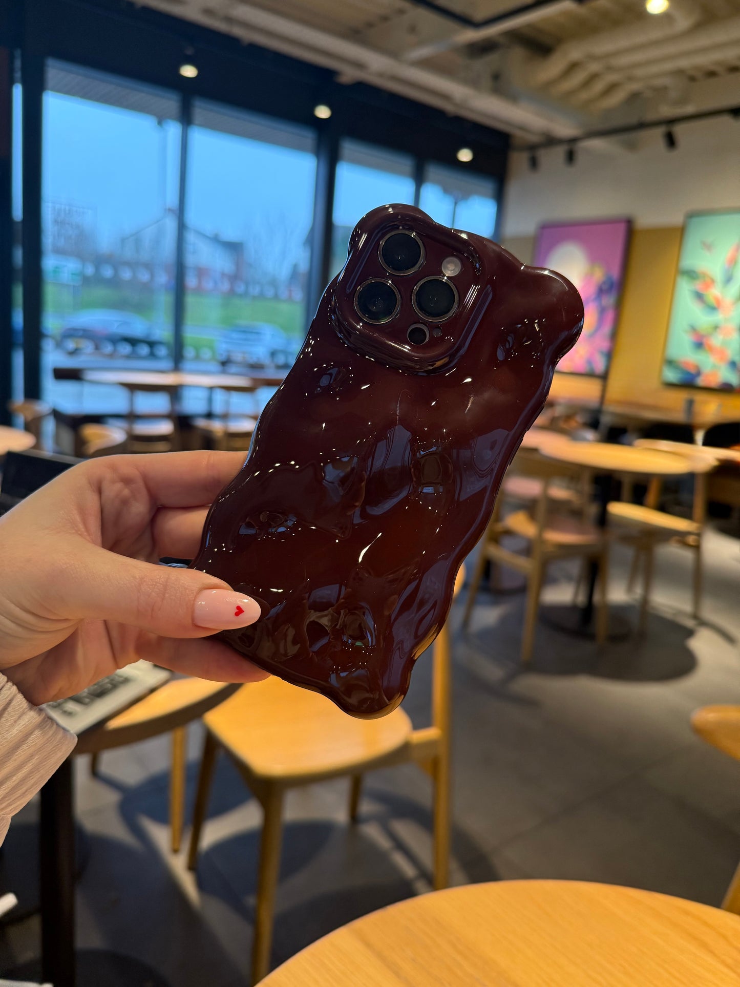3D Bubble Bliss Burgundy Phone Case