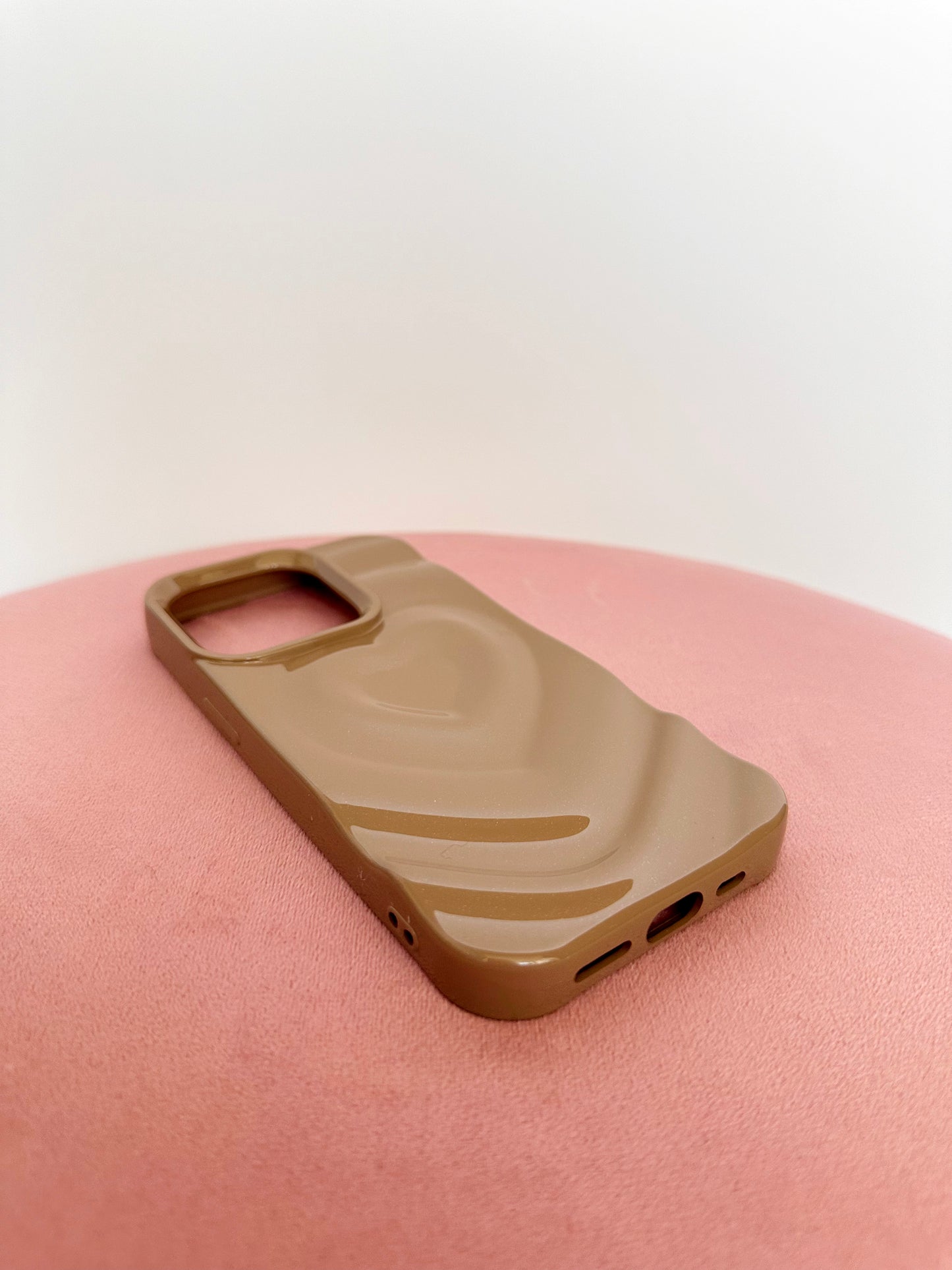 3D Heart Embrace Mocha Phone Case