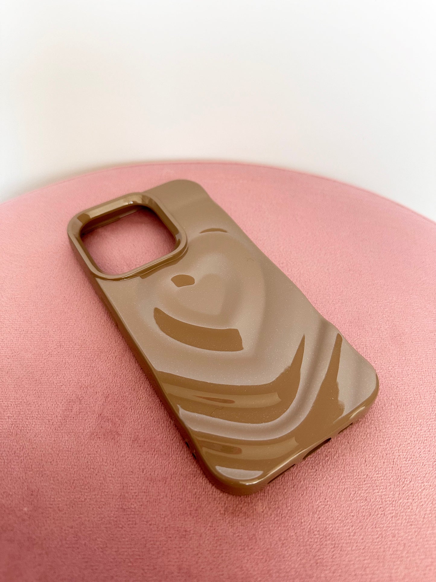 3D Heart Embrace Mocha Phone Case