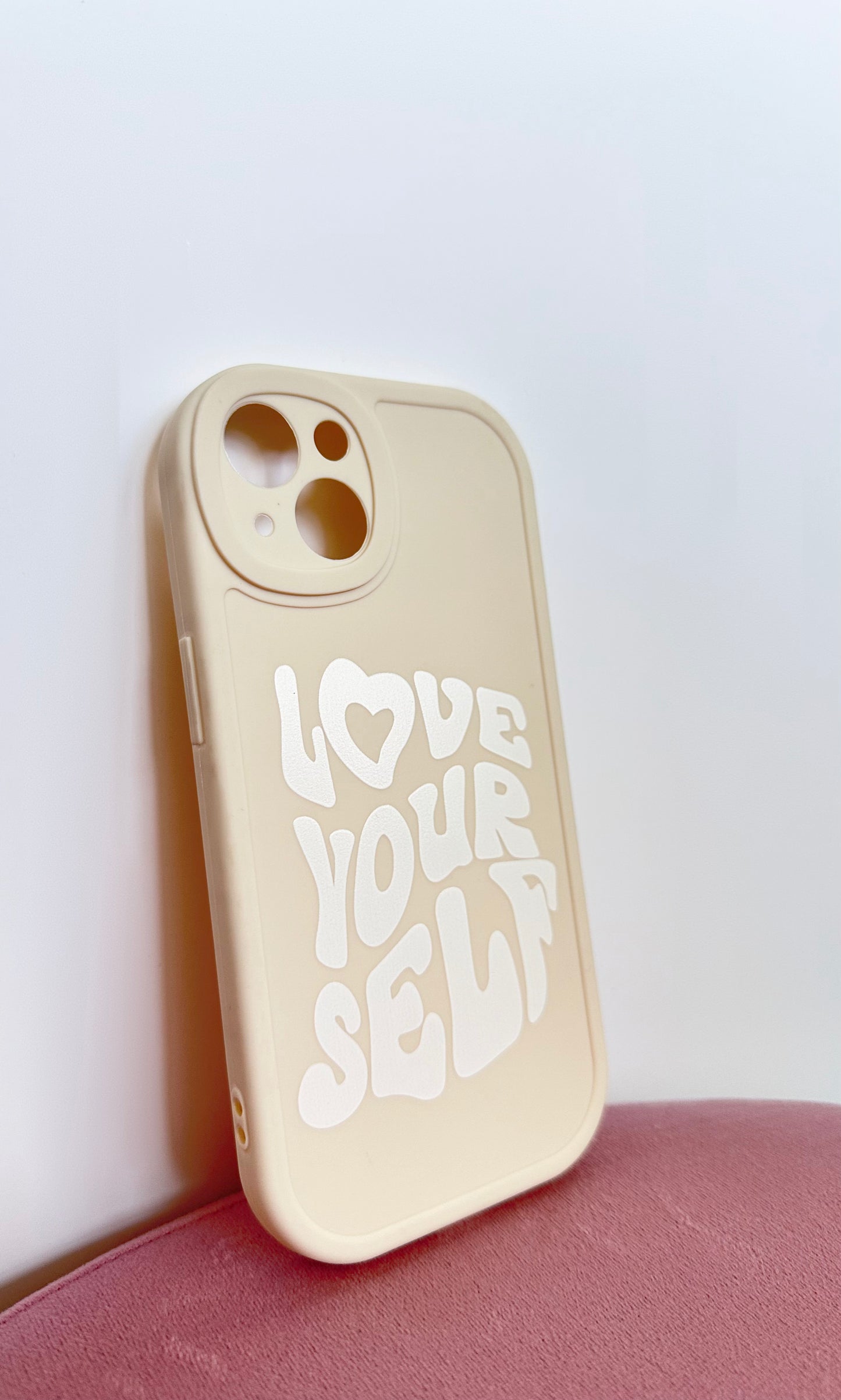 "Love Yourself” Cream Phone Case