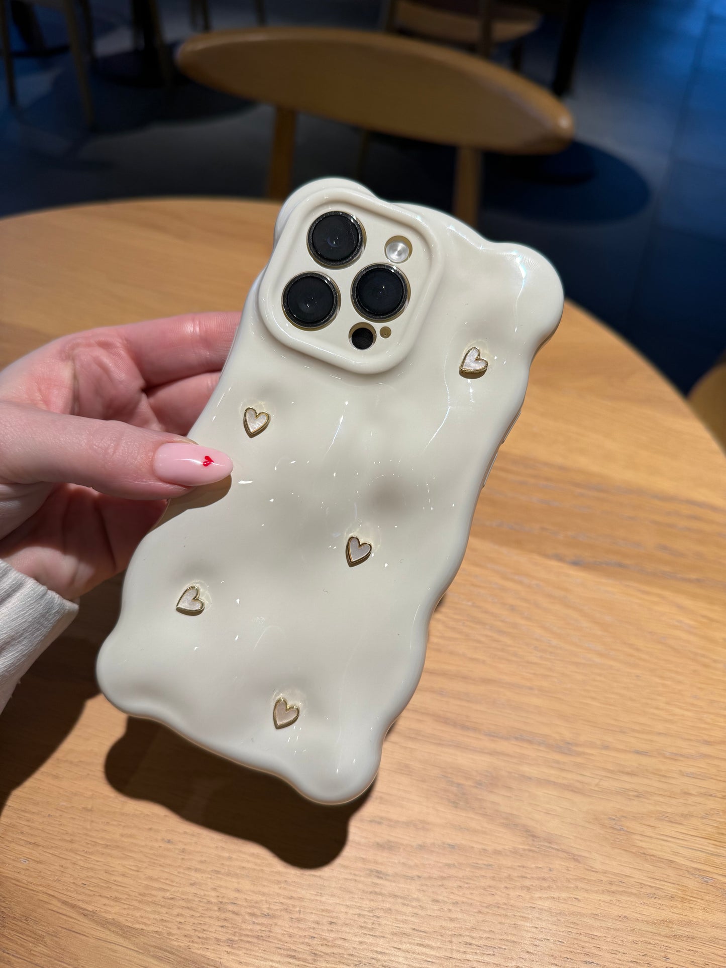3D Bubble Bliss Heart Cream Phone Case