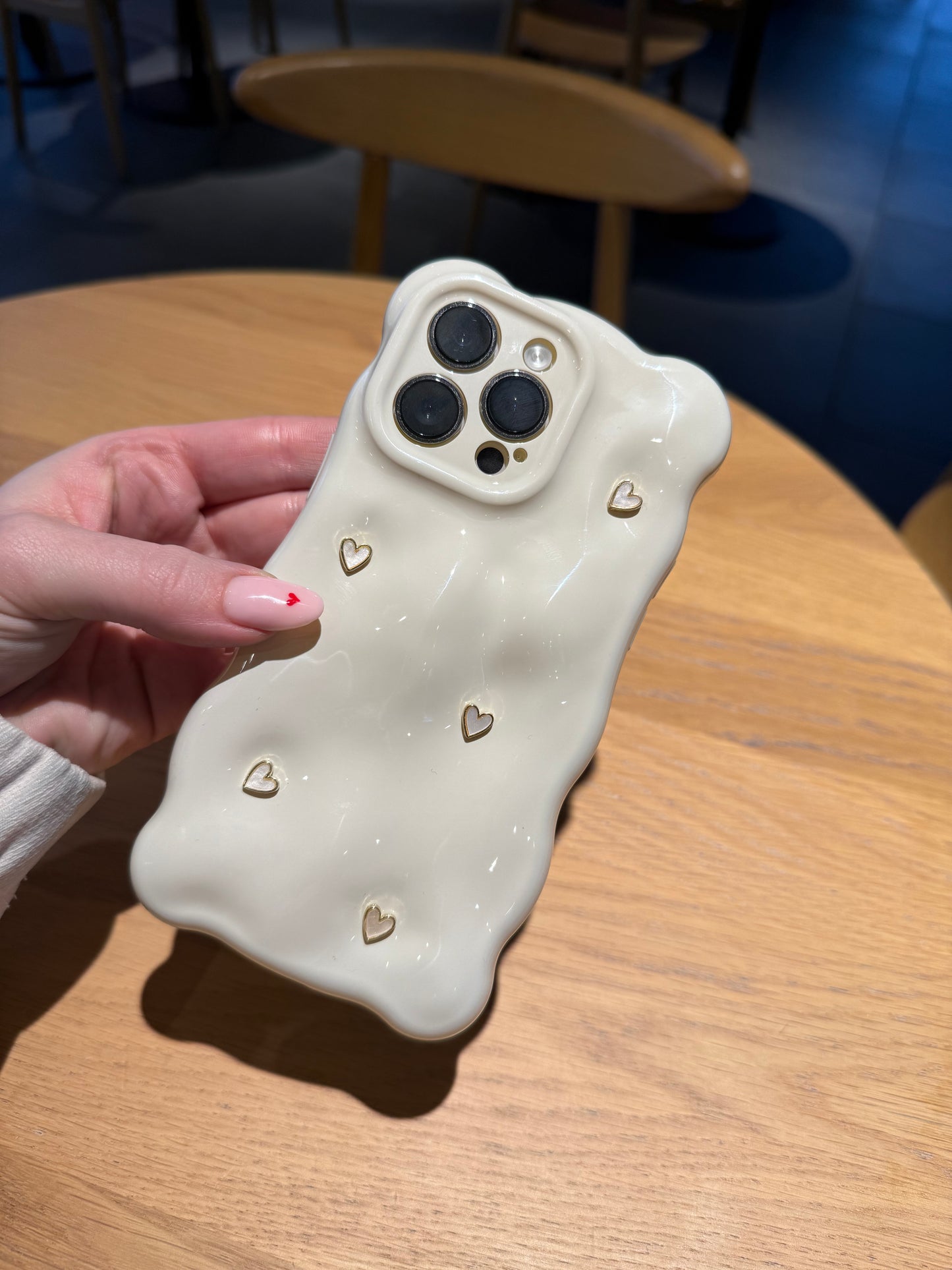 3D Bubble Bliss Heart Cream Phone Case