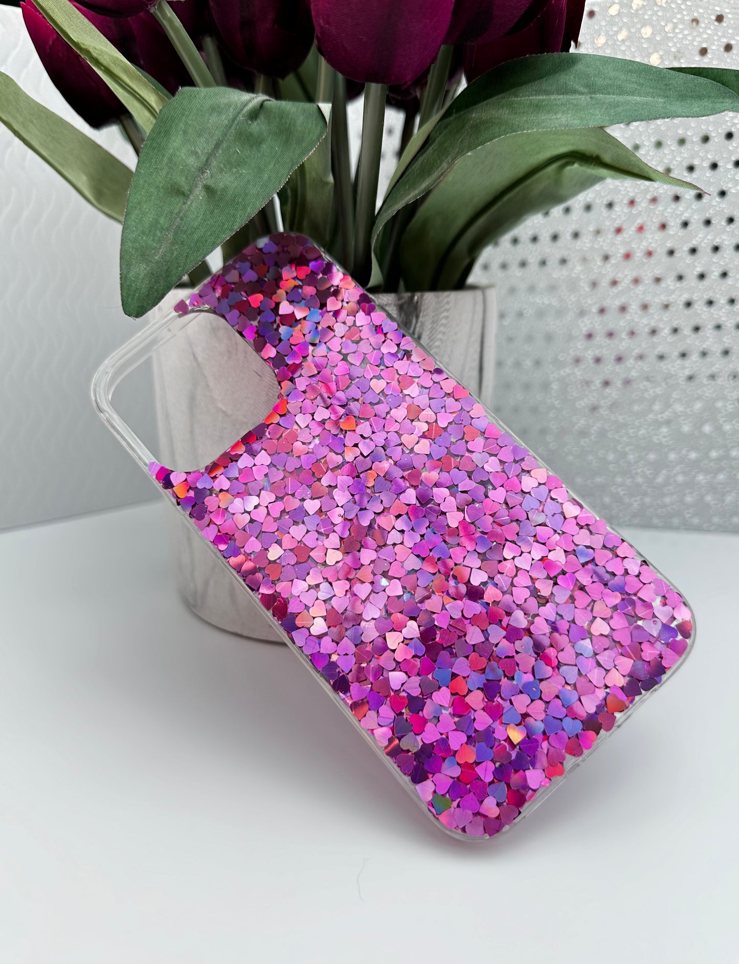 Heart Confetti Pink Phone Case