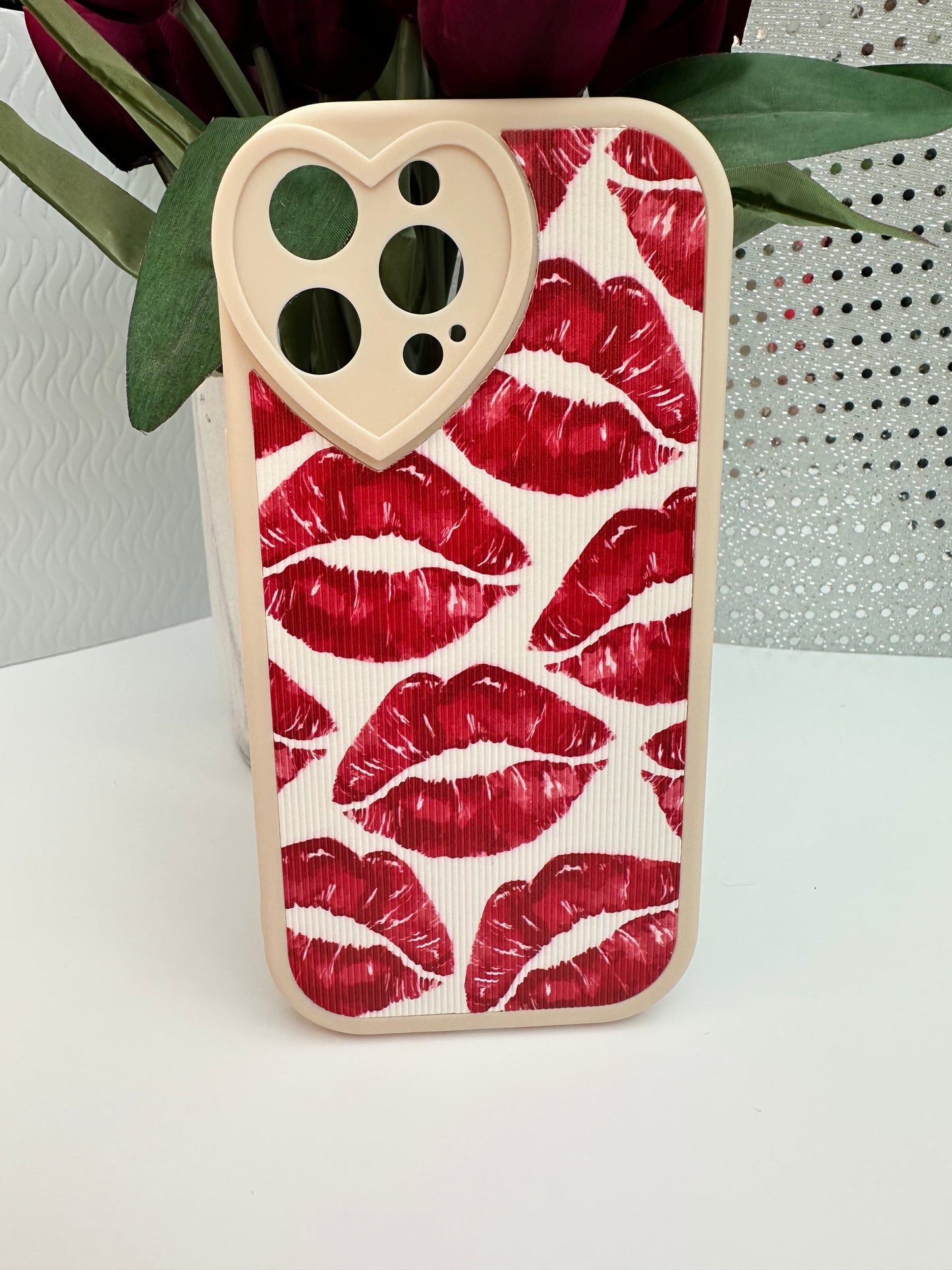 Bold Kisses Red Phone Case