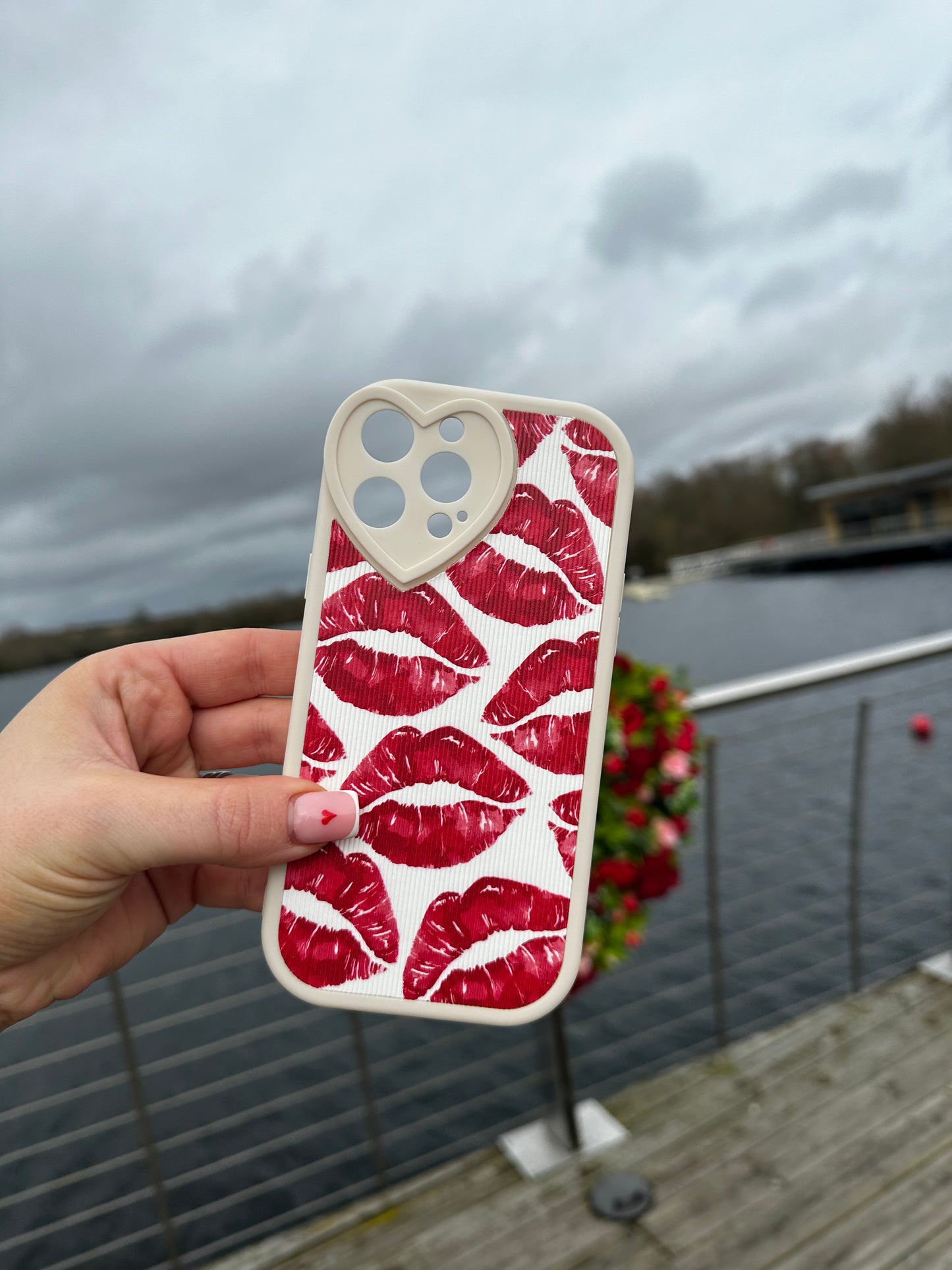 Bold Kisses Red Phone Case