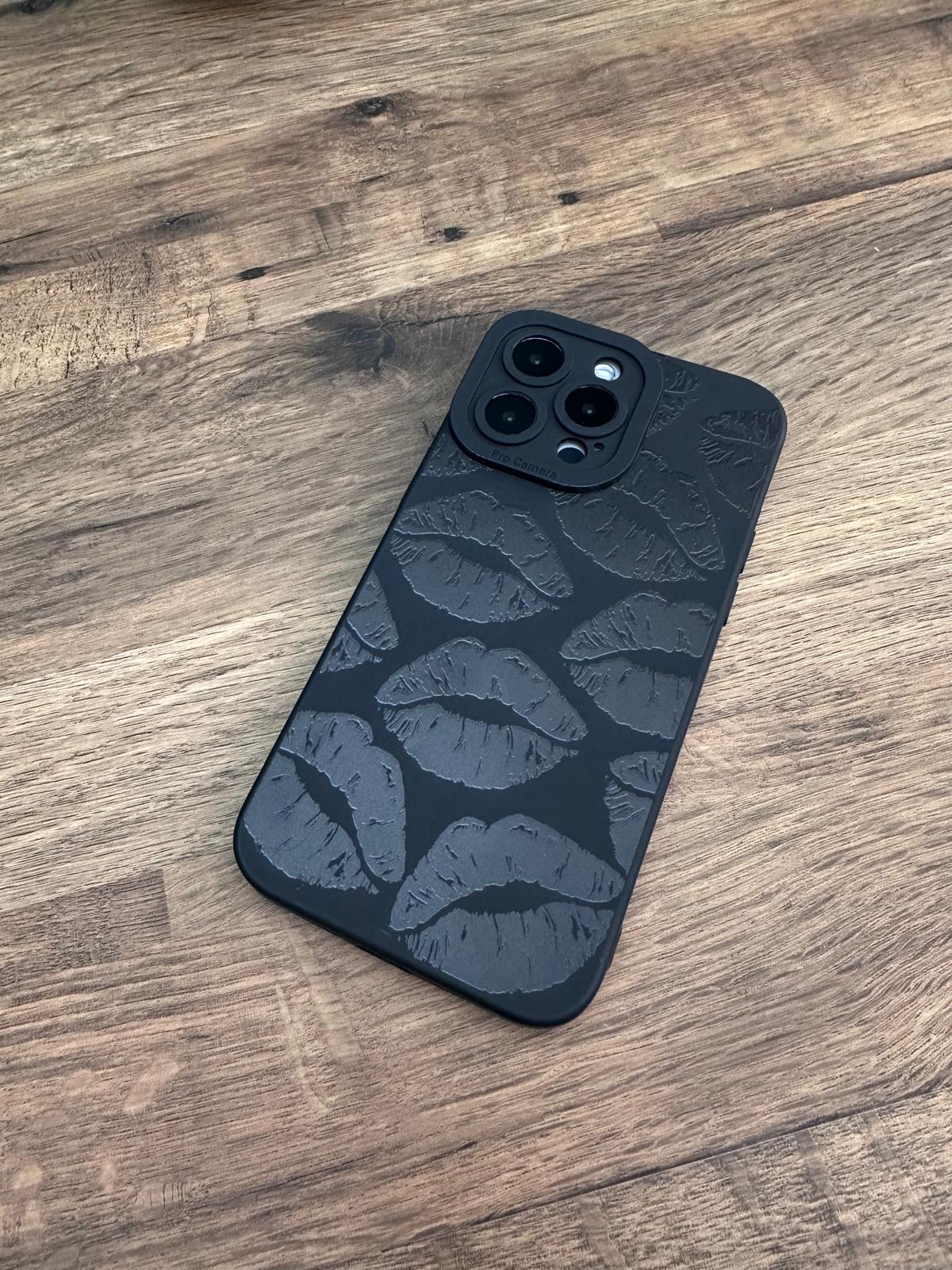 Bold Kisses Black Phone Case