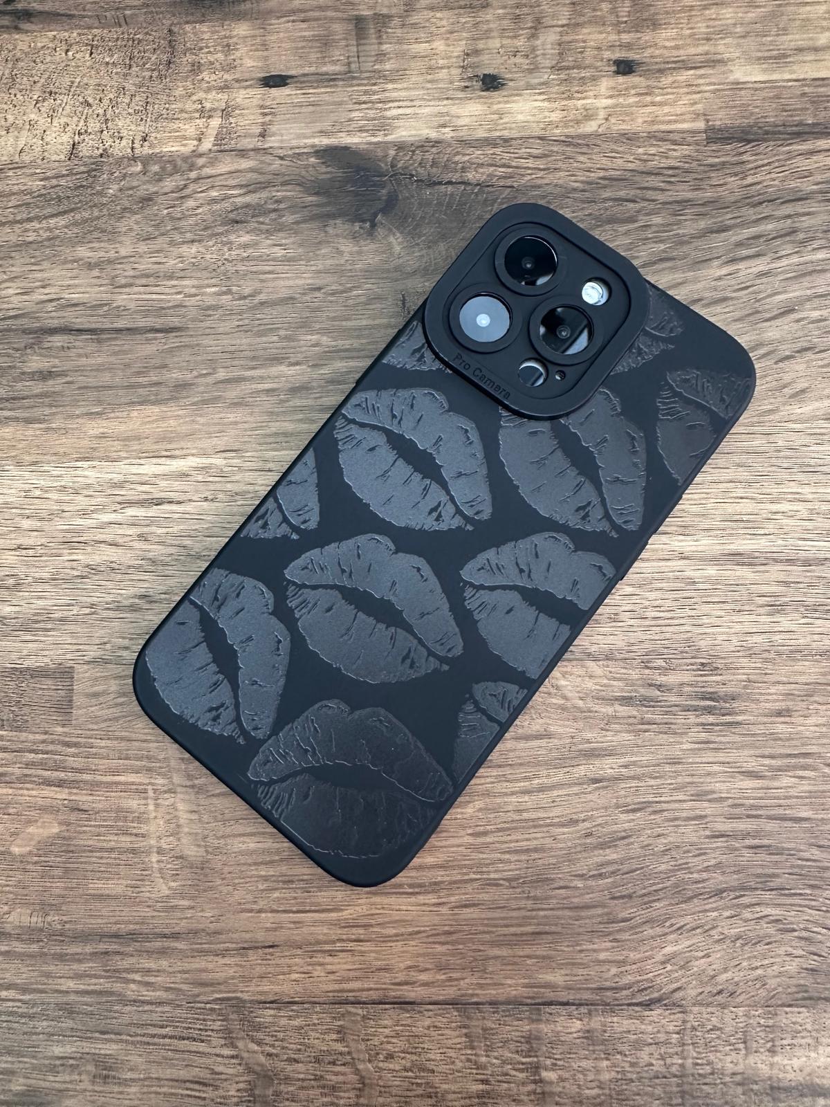 Bold Kisses Black Phone Case Bold Kisses Black Phone Case
