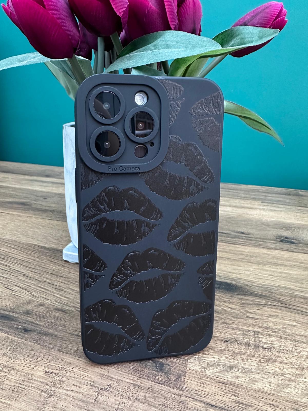 Bold Kisses Black Phone Case