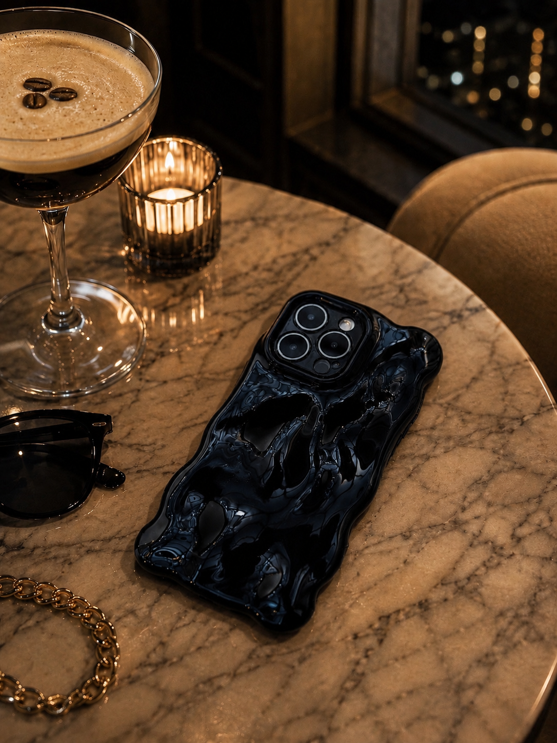 Midnight Black Bubble iPhone Case