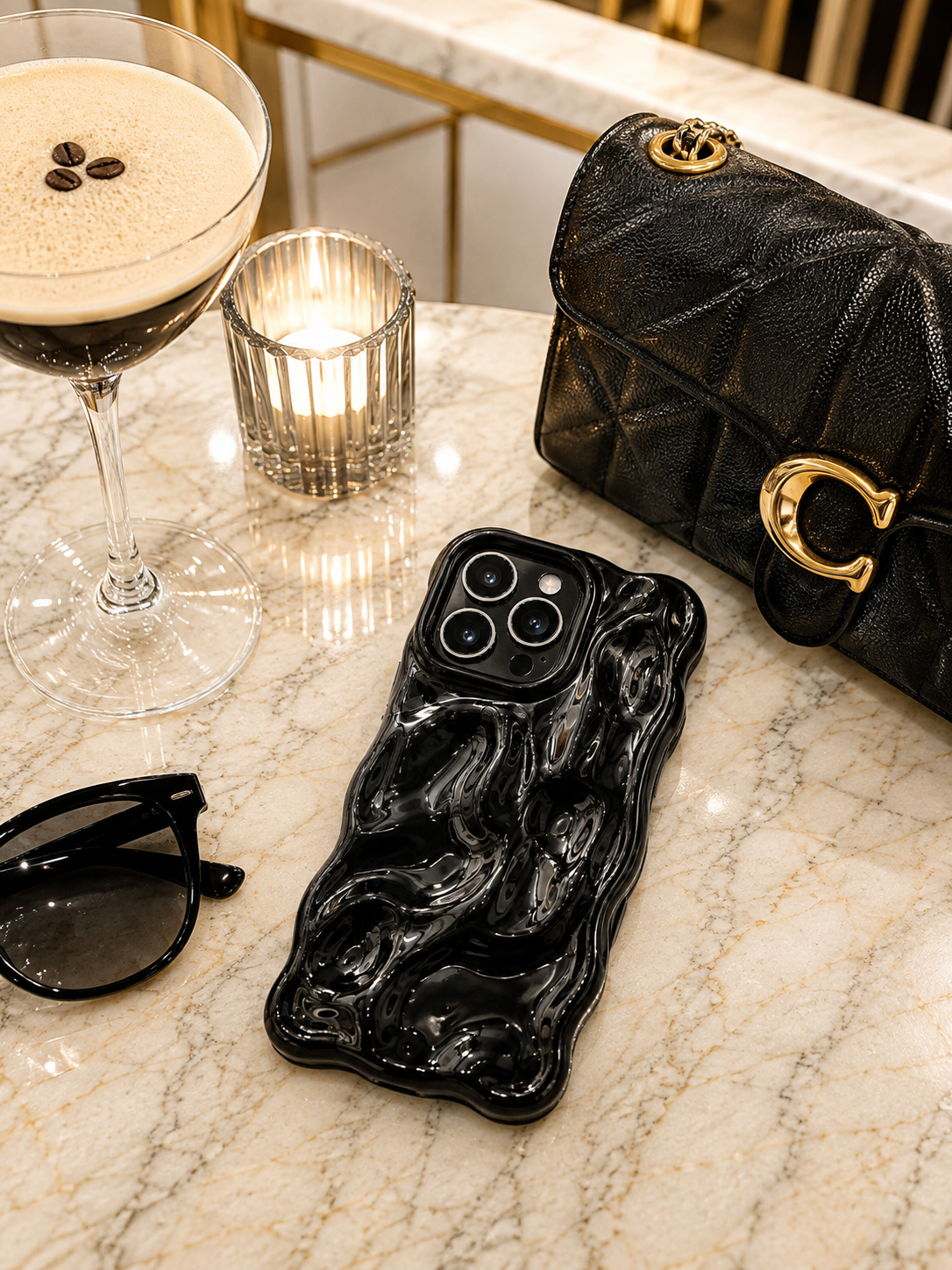 Midnight Black Bubble iPhone Case