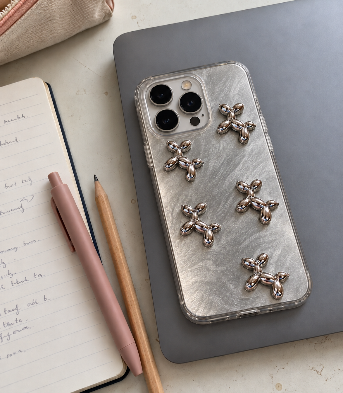 Silver Pup | 3D Ballon Dog iPhone Case