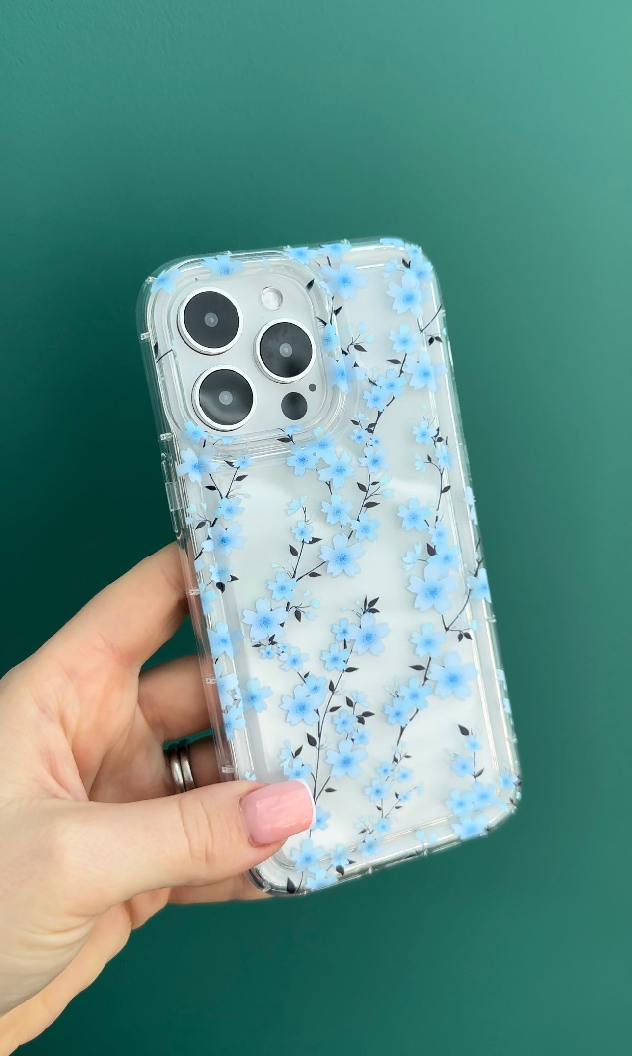 Cherry Blossom Blue Phone Case