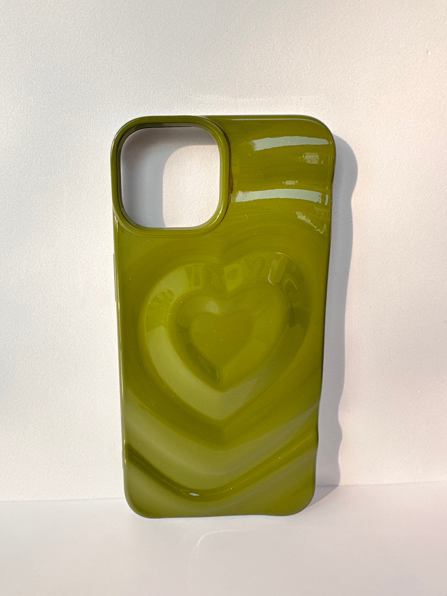 3D Heart Embrace Olive Green Phone Case