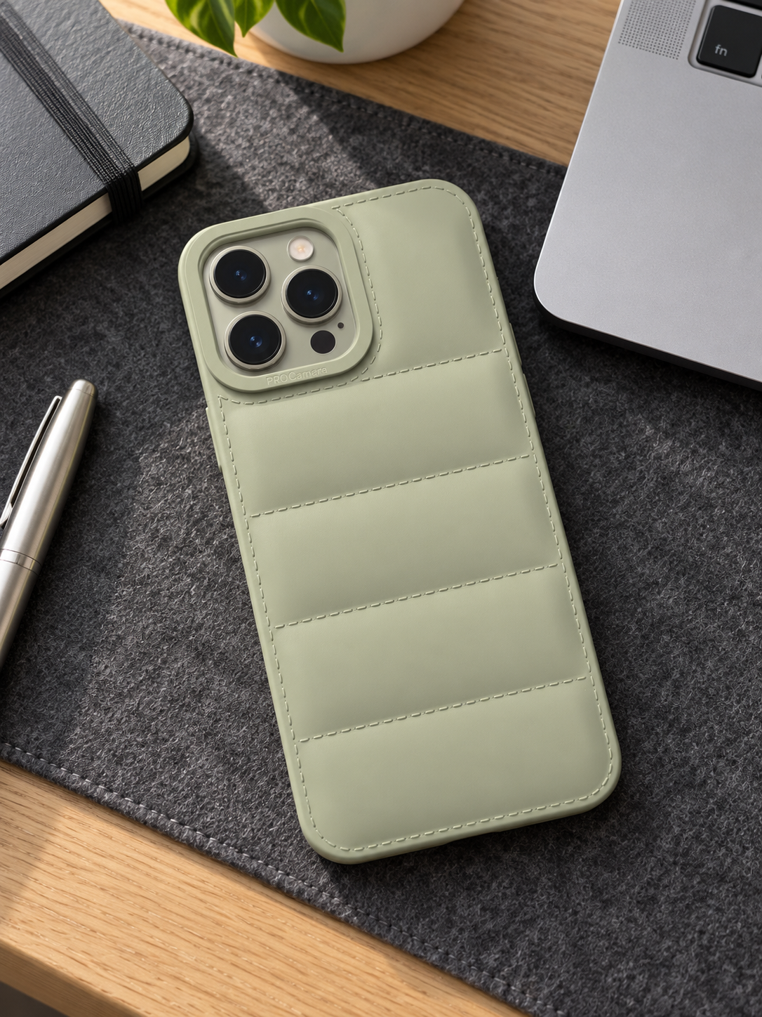 Sage Green Quilted iPhone Case