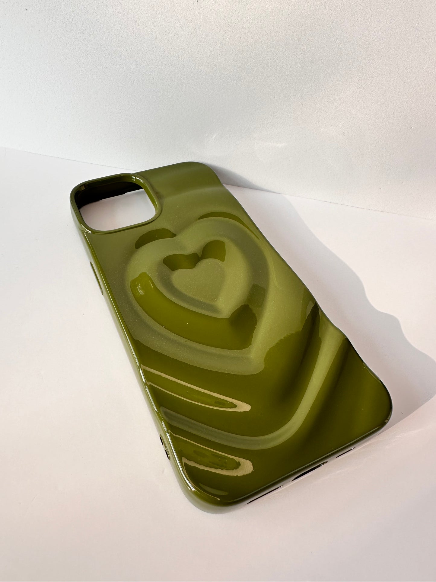 3D Heart Embrace Olive Green Phone Case