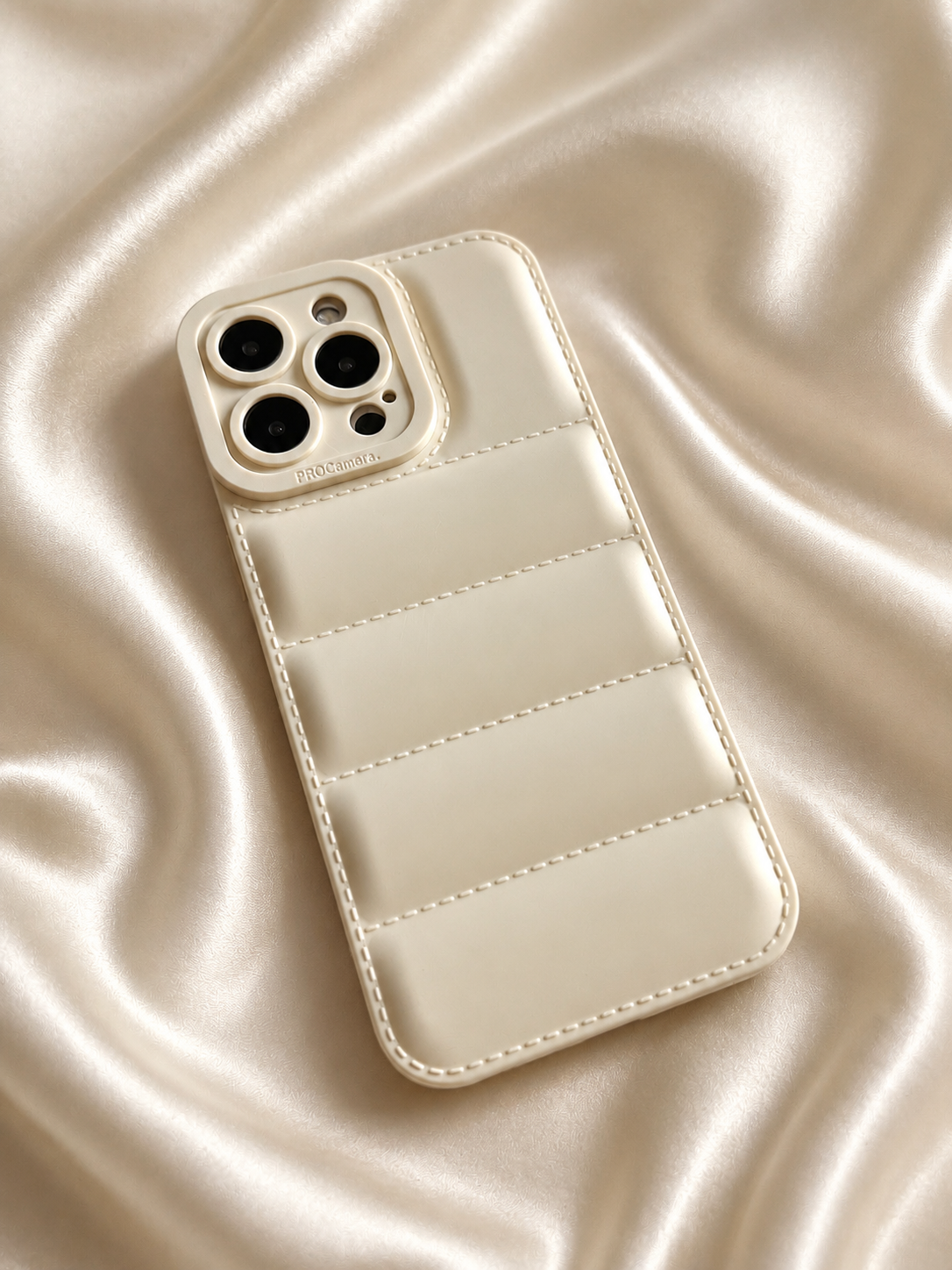 Cashmere Cream Quilted Phone Case