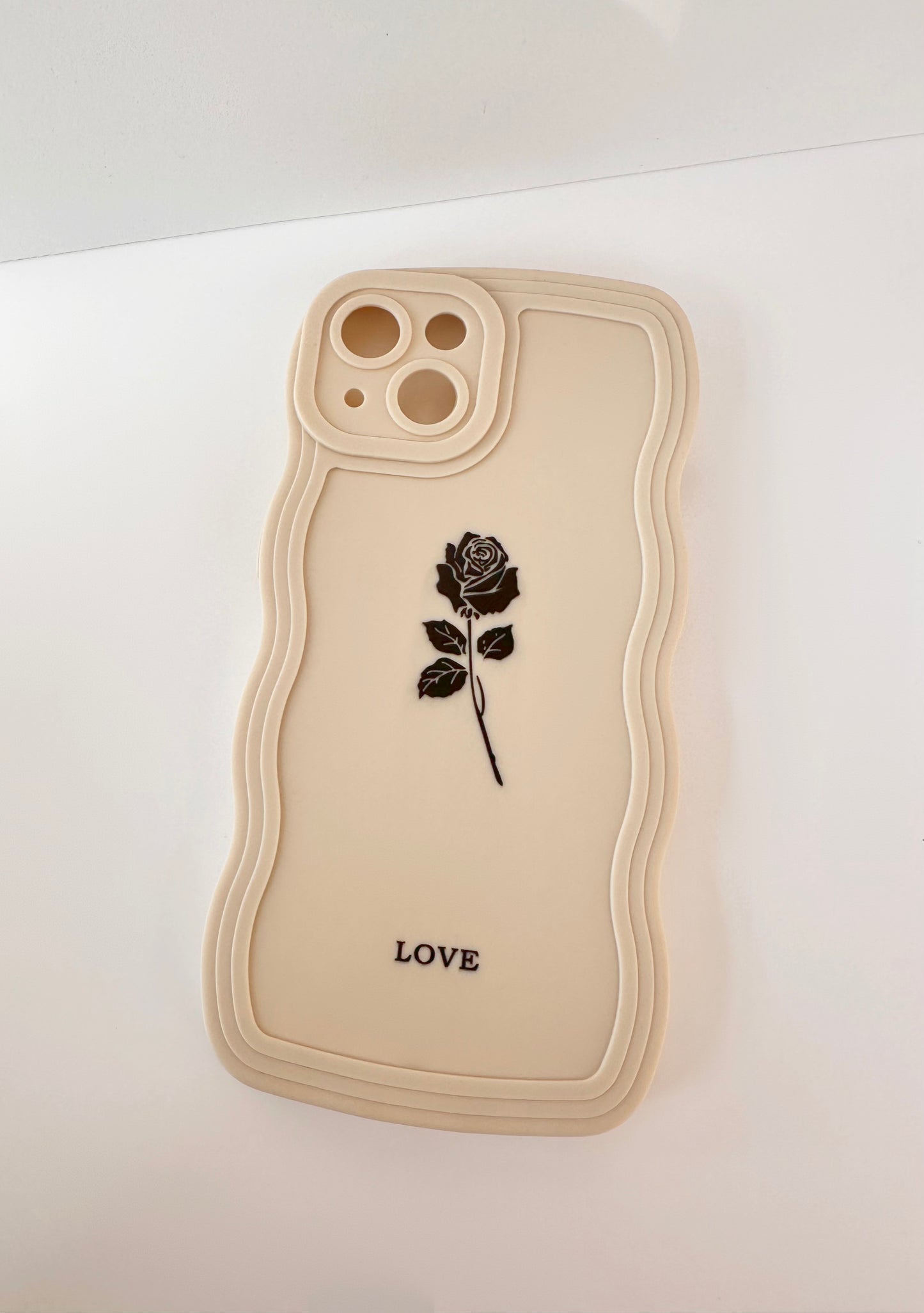 Wavy Edge Rose Cream Phone Case