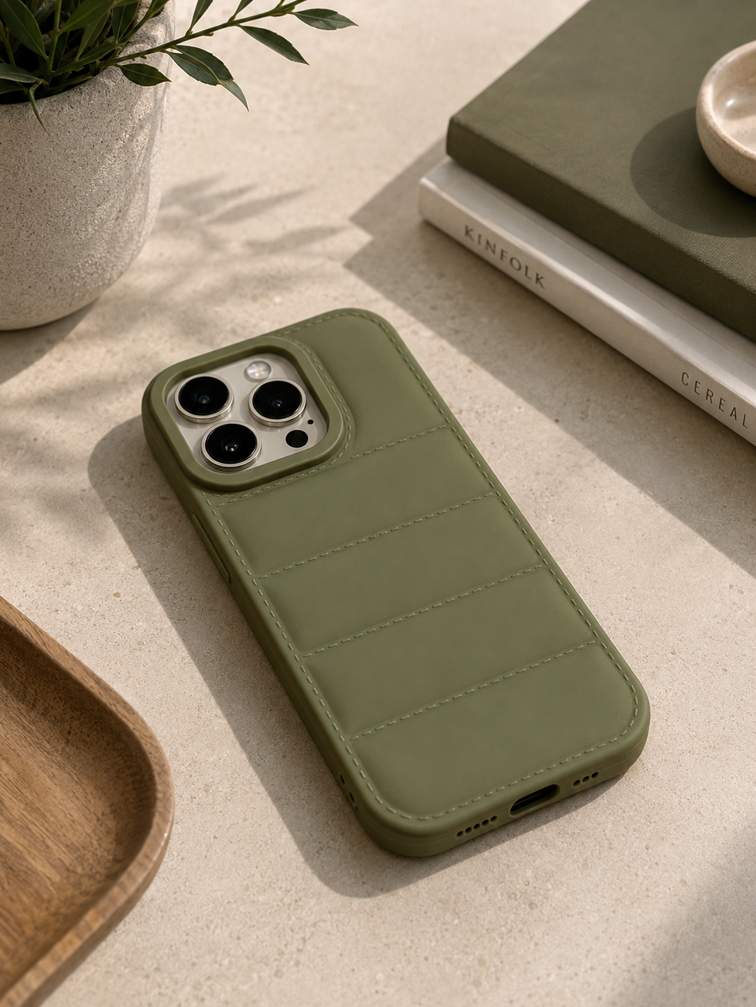 Olive Grove Quilted Phone Case