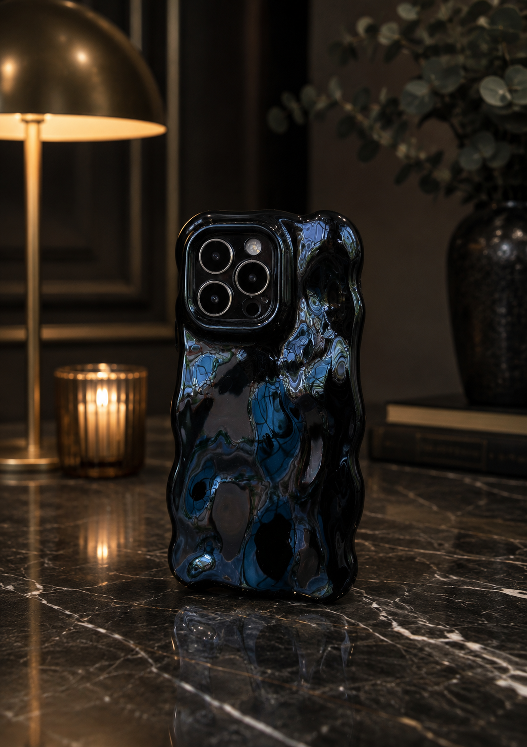 Midnight Black Bubble iPhone Case