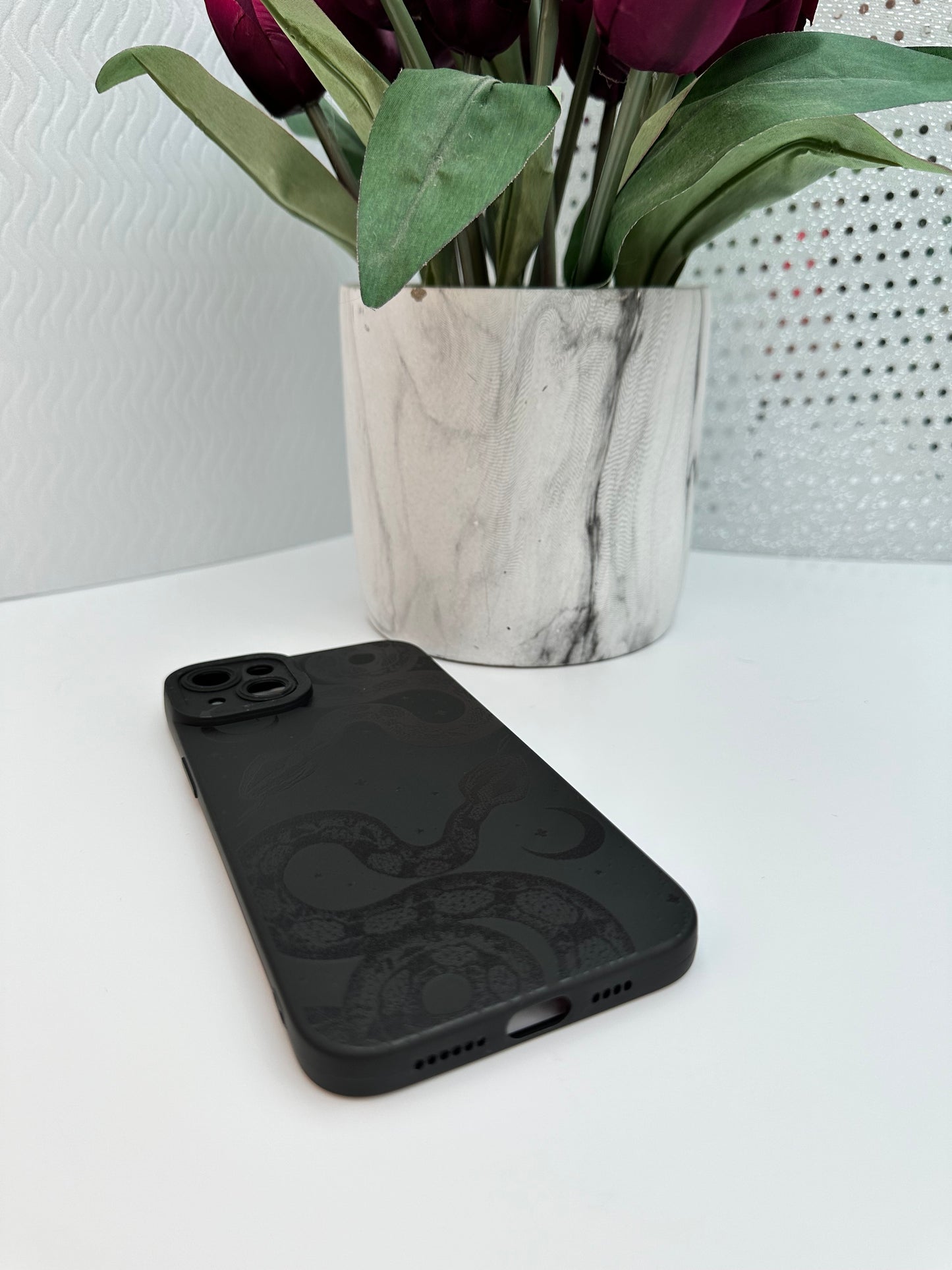 Serpent Charm Black Phone Case