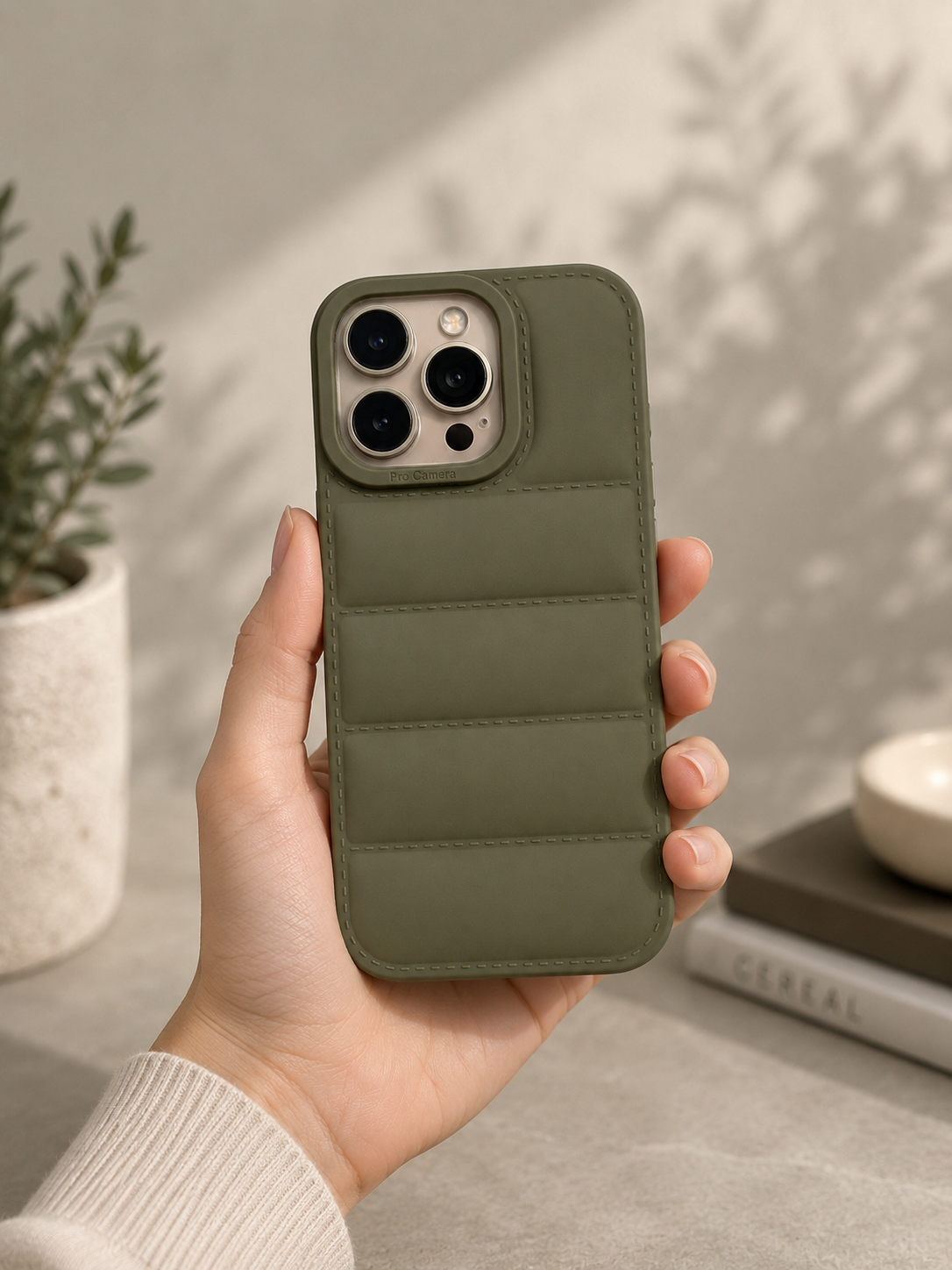 Olive Grove Quilted Phone Case