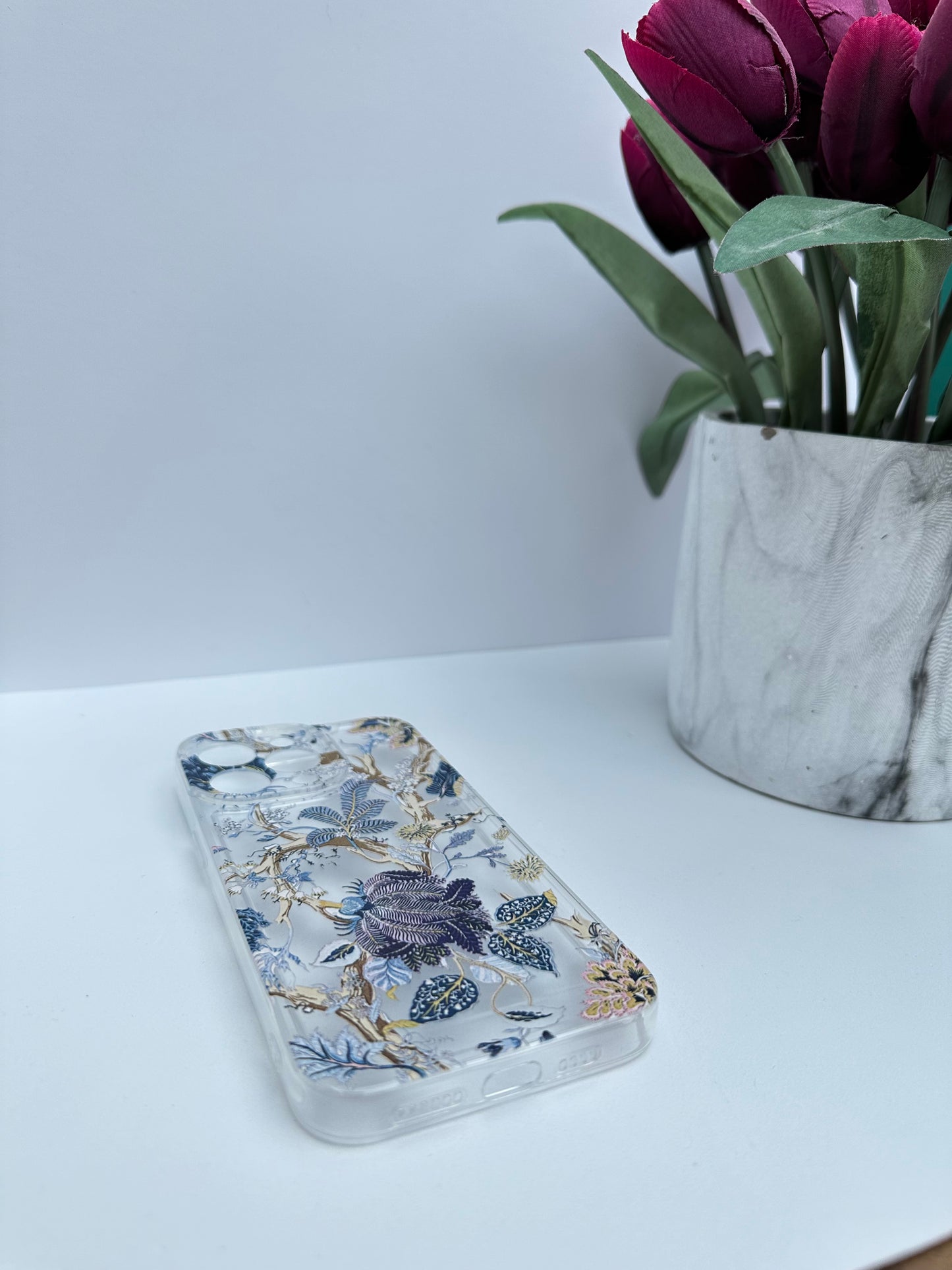 Blue Shell Leaf Tree Clear Phone Case