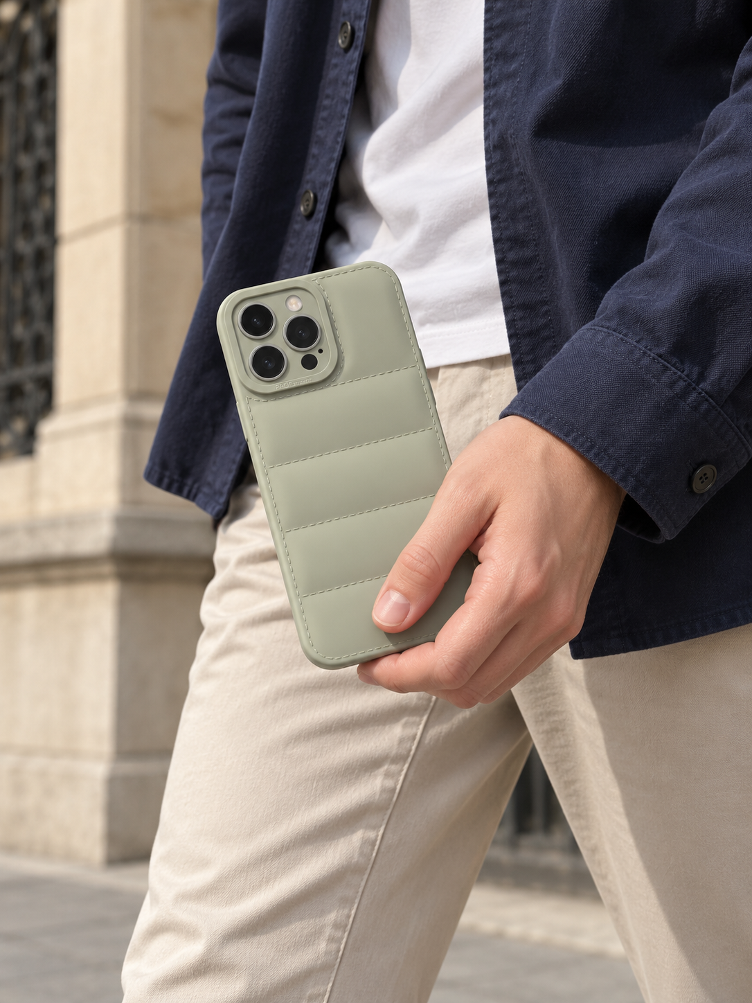 Sage Green Quilted iPhone Case