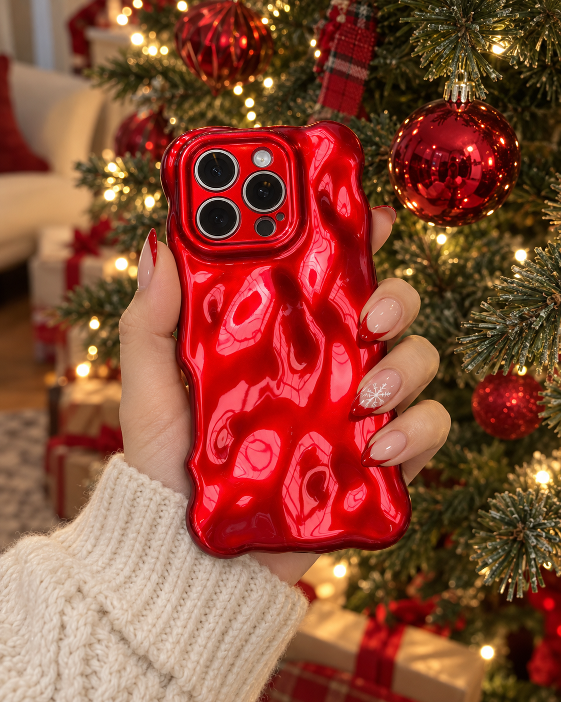 Red Bauble Bubble iPhone Case