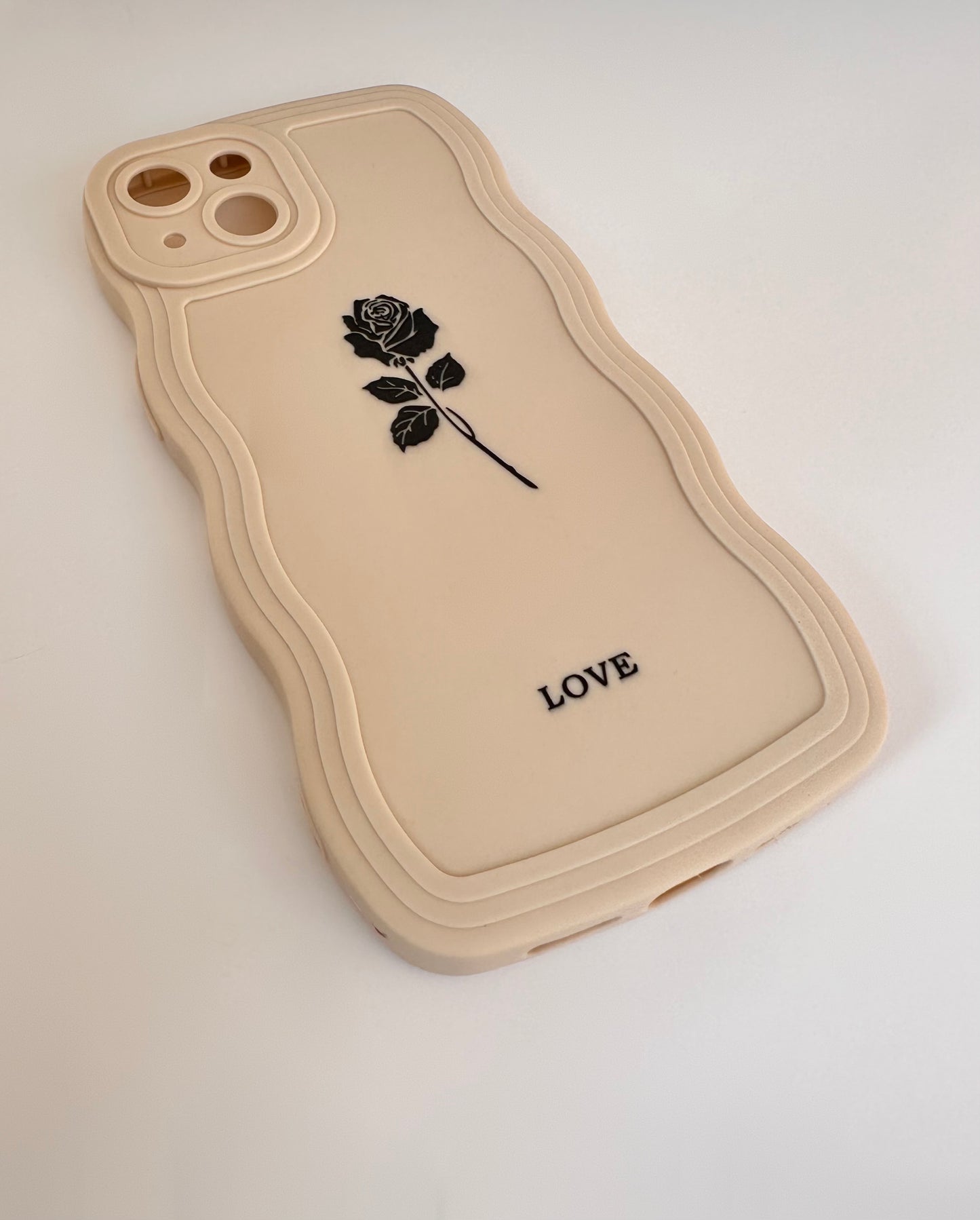 Wavy Edge Rose Cream Phone Case