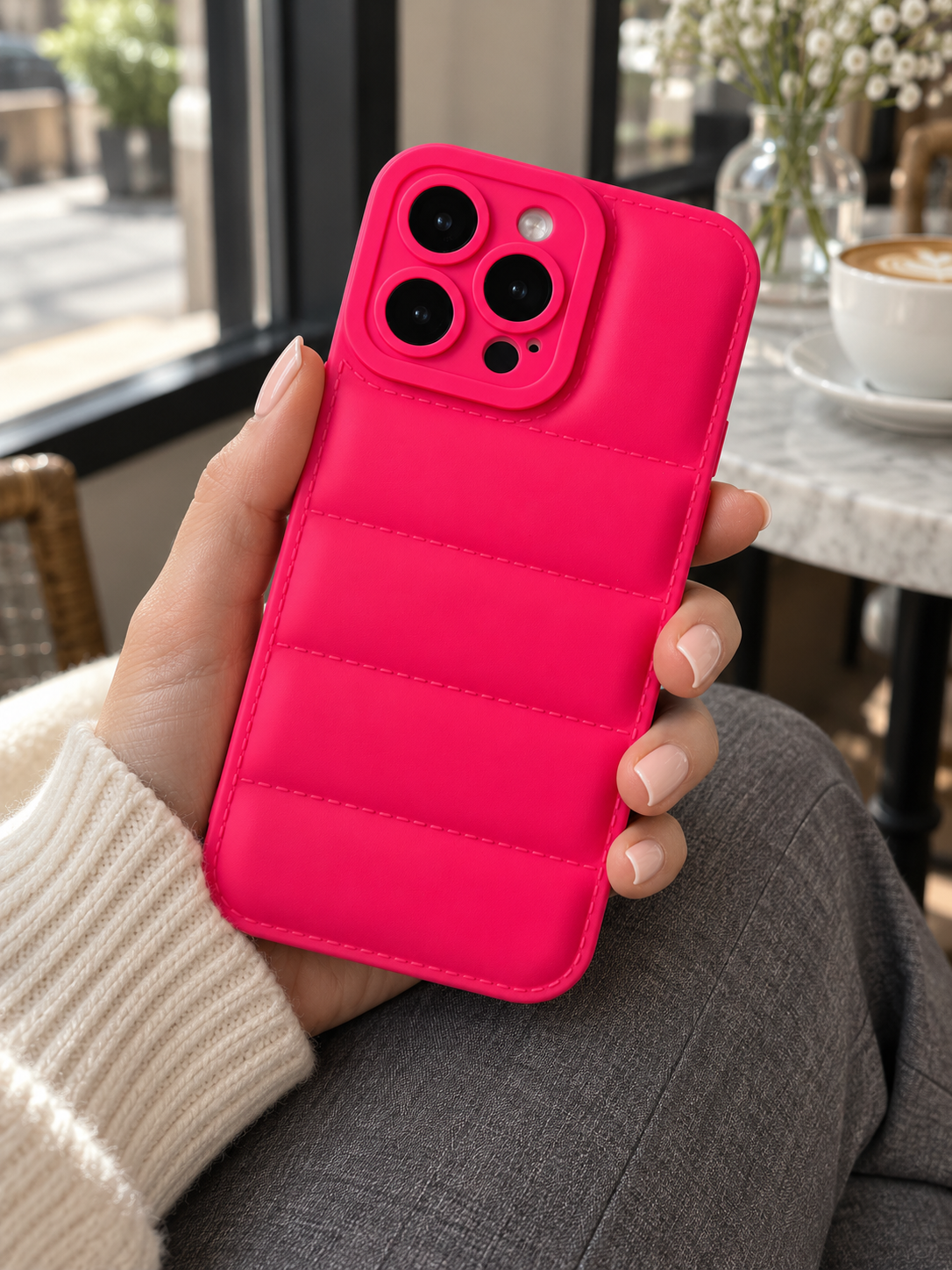 Pink Quilted iPhone Case