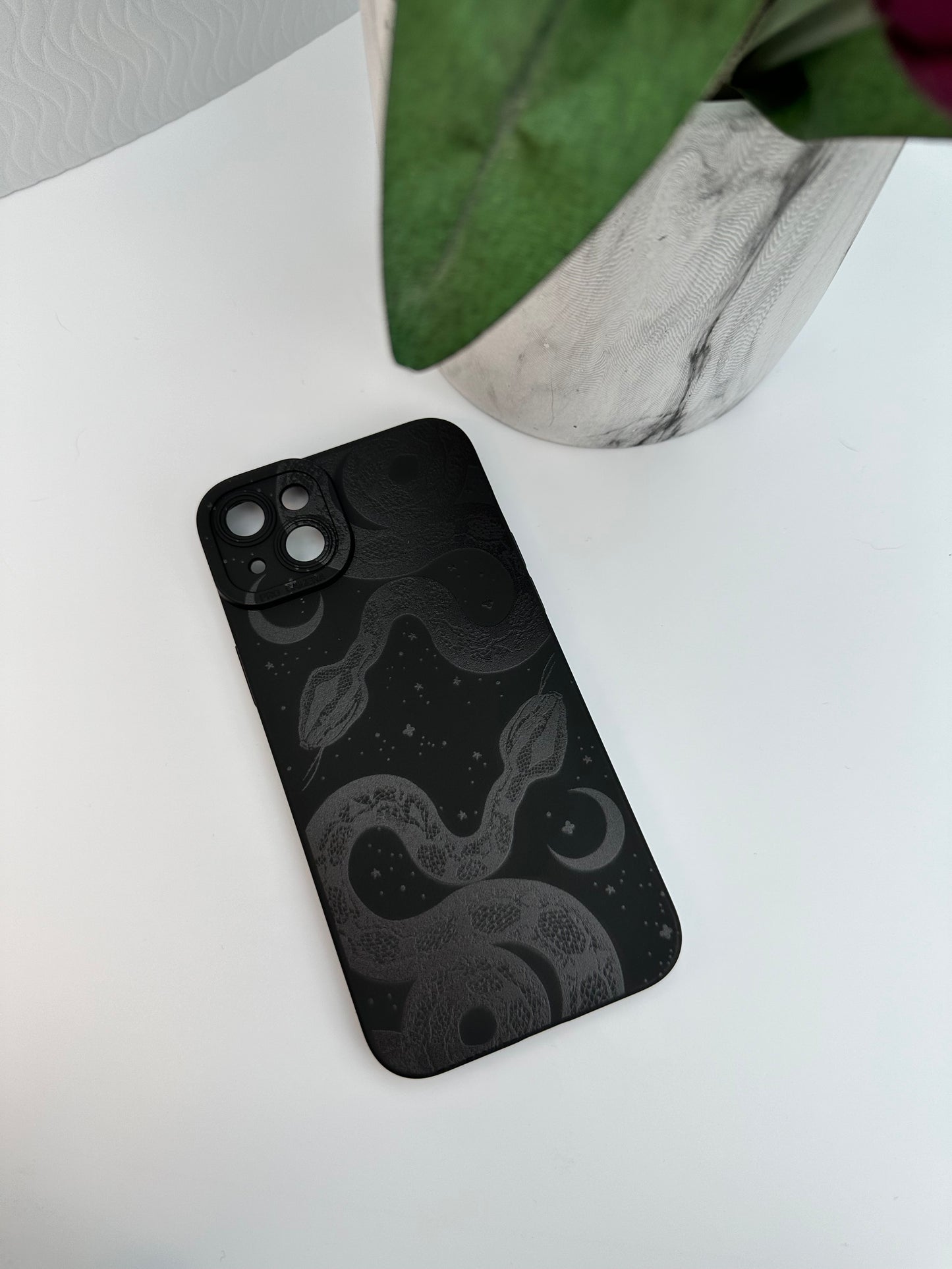 Serpent Charm Black Phone Case